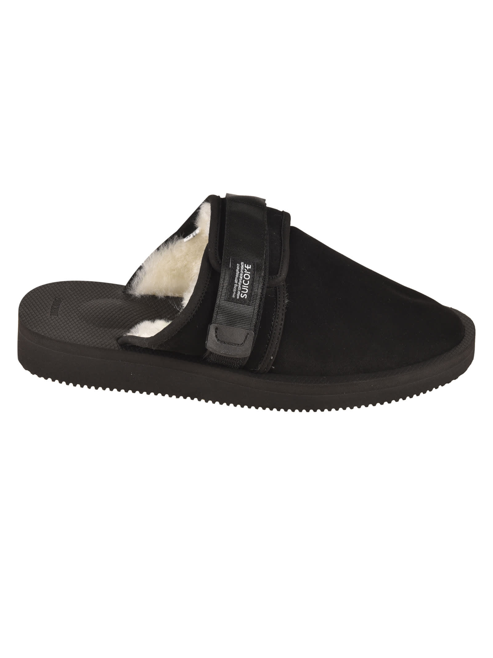 SUICOKE Fur Applique Side Strap Sandals italist