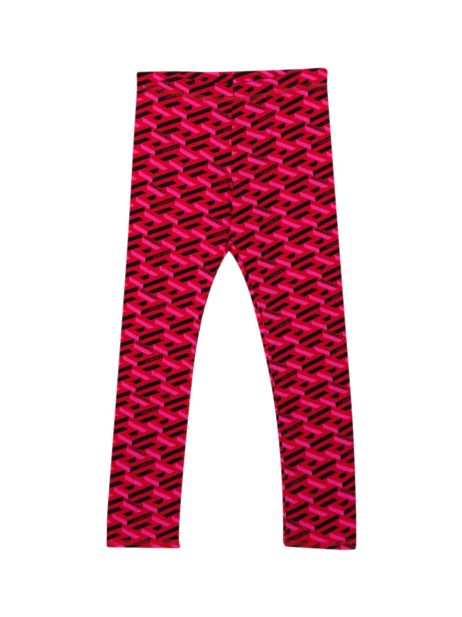 red versace leggings