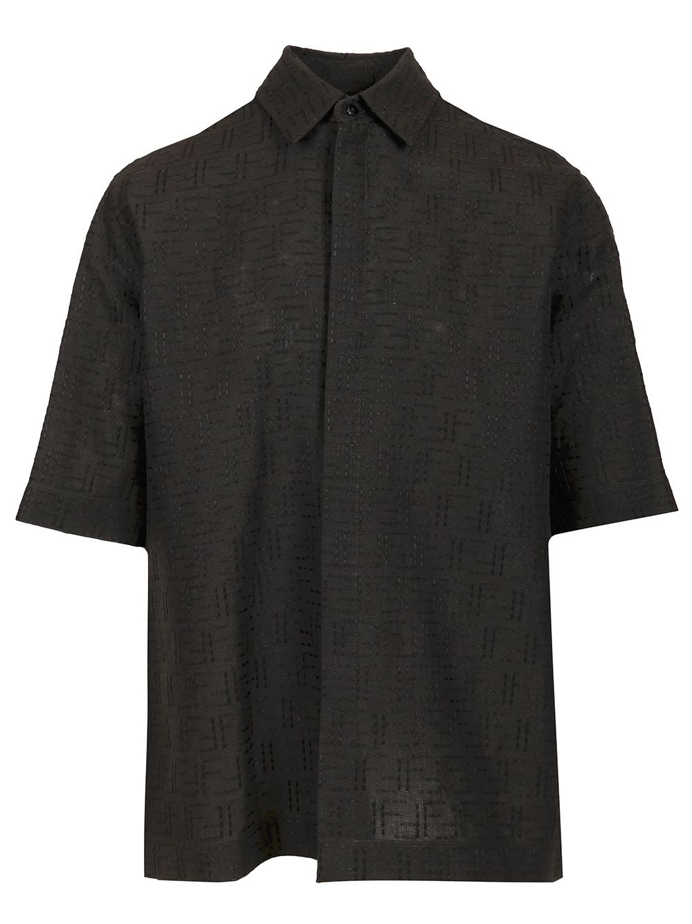 FENDI オルオハ FF シュエル フリント ロンクスリフ シャツ Fendi Ff Stitching Logo Shirt | italist