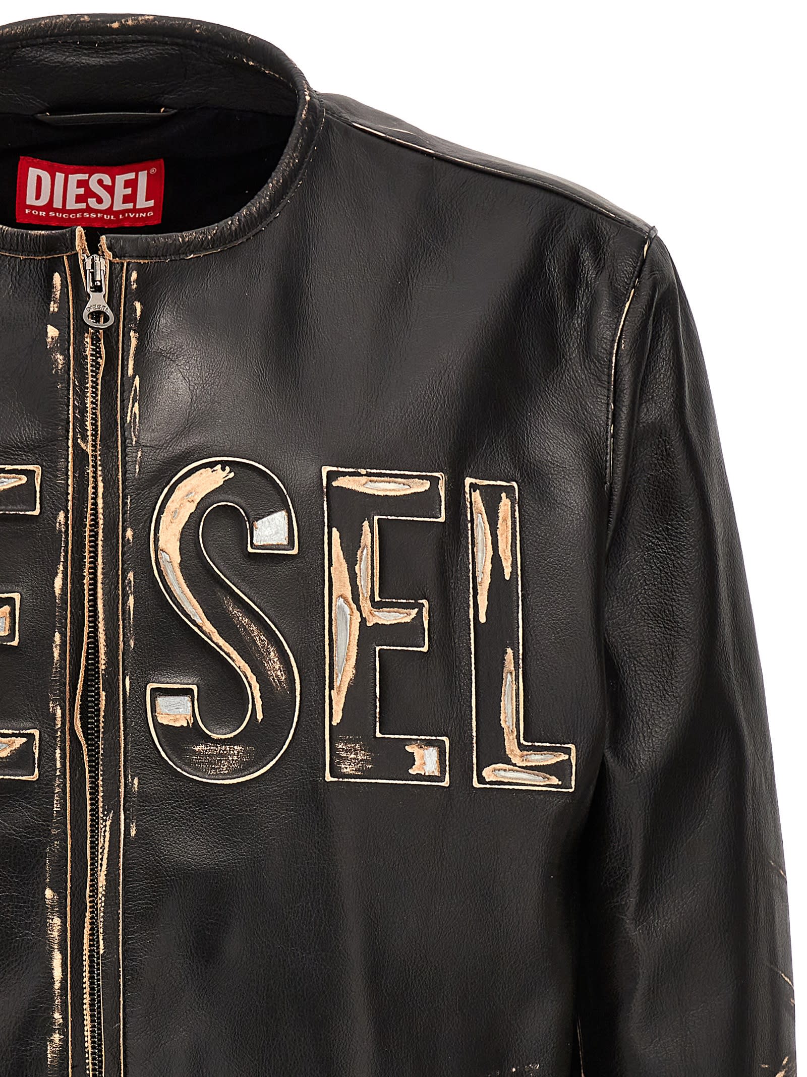 Diesel Logo Leather Jacket レザージャケット 通販 | italist