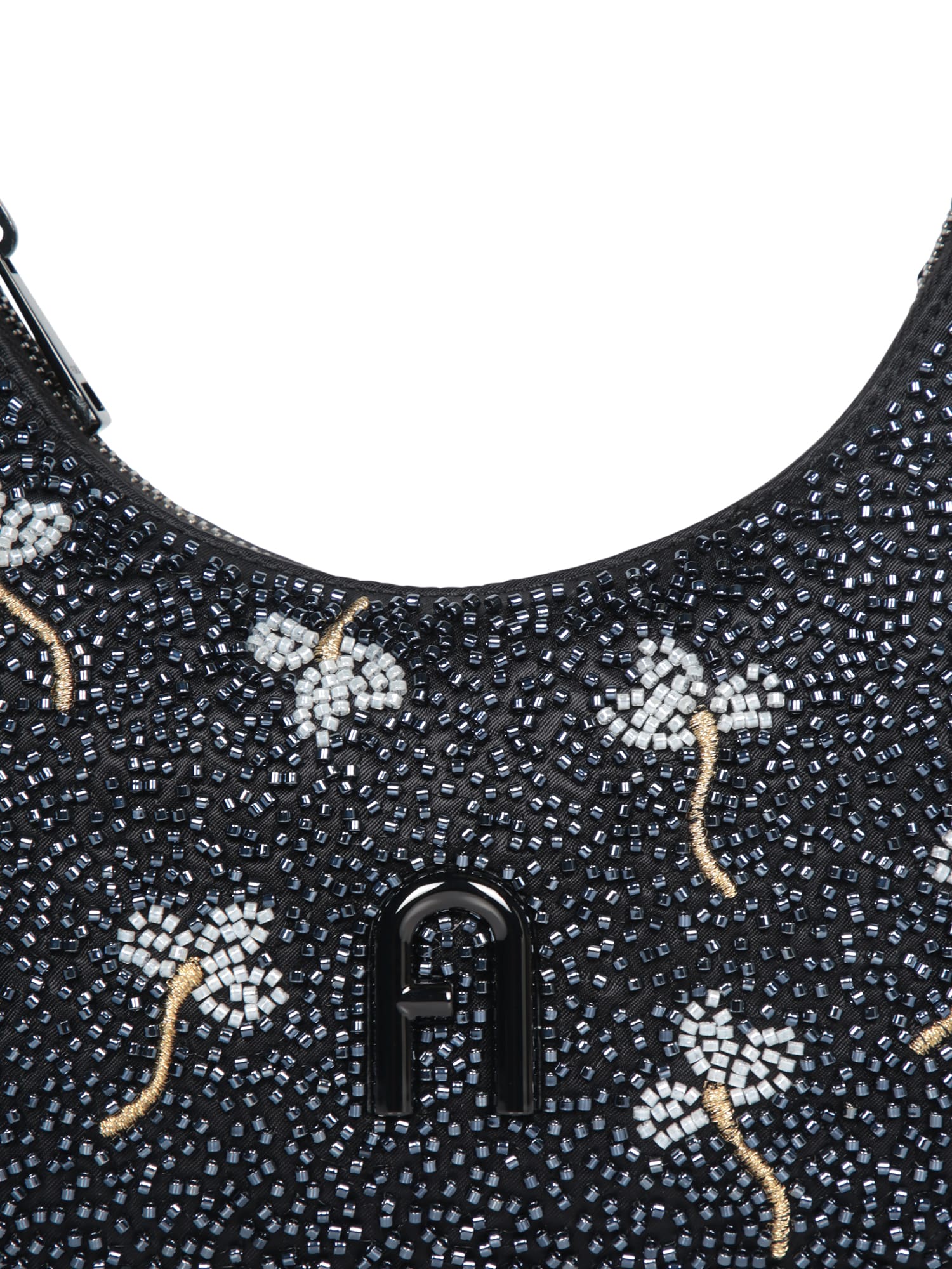 Furla Diamante Mini Embroidery Black Bag | italist