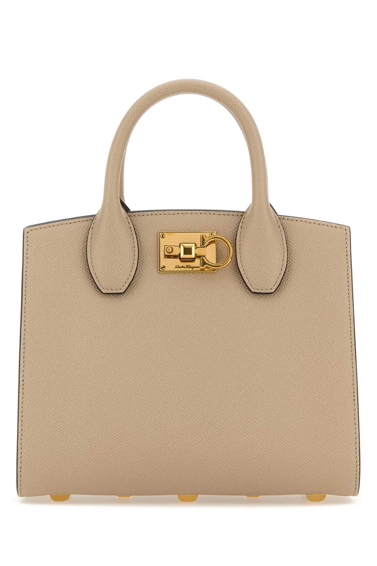 トートバッグ FERRAGAMO Cappuccino leather small Studio Box handbag Ferragamo Cappuccino Leather Small Studio Box Handbag
