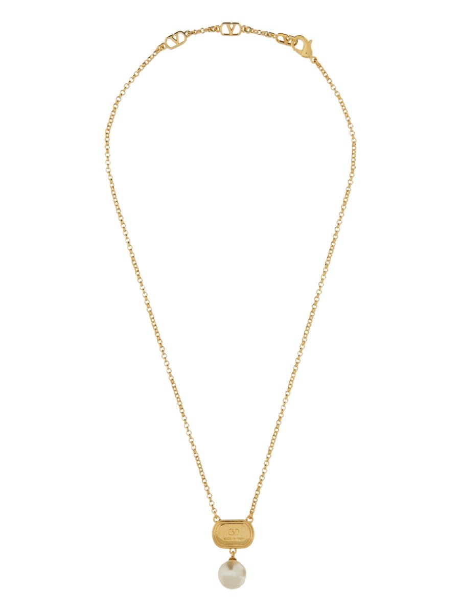 ネックレス・ペンダント VALENTINO GARAVANI OVALETTE NECKLACE WITH SWAROVSKI PEARL Valentino Garavani Ovalette necklace with Swarovski pearl