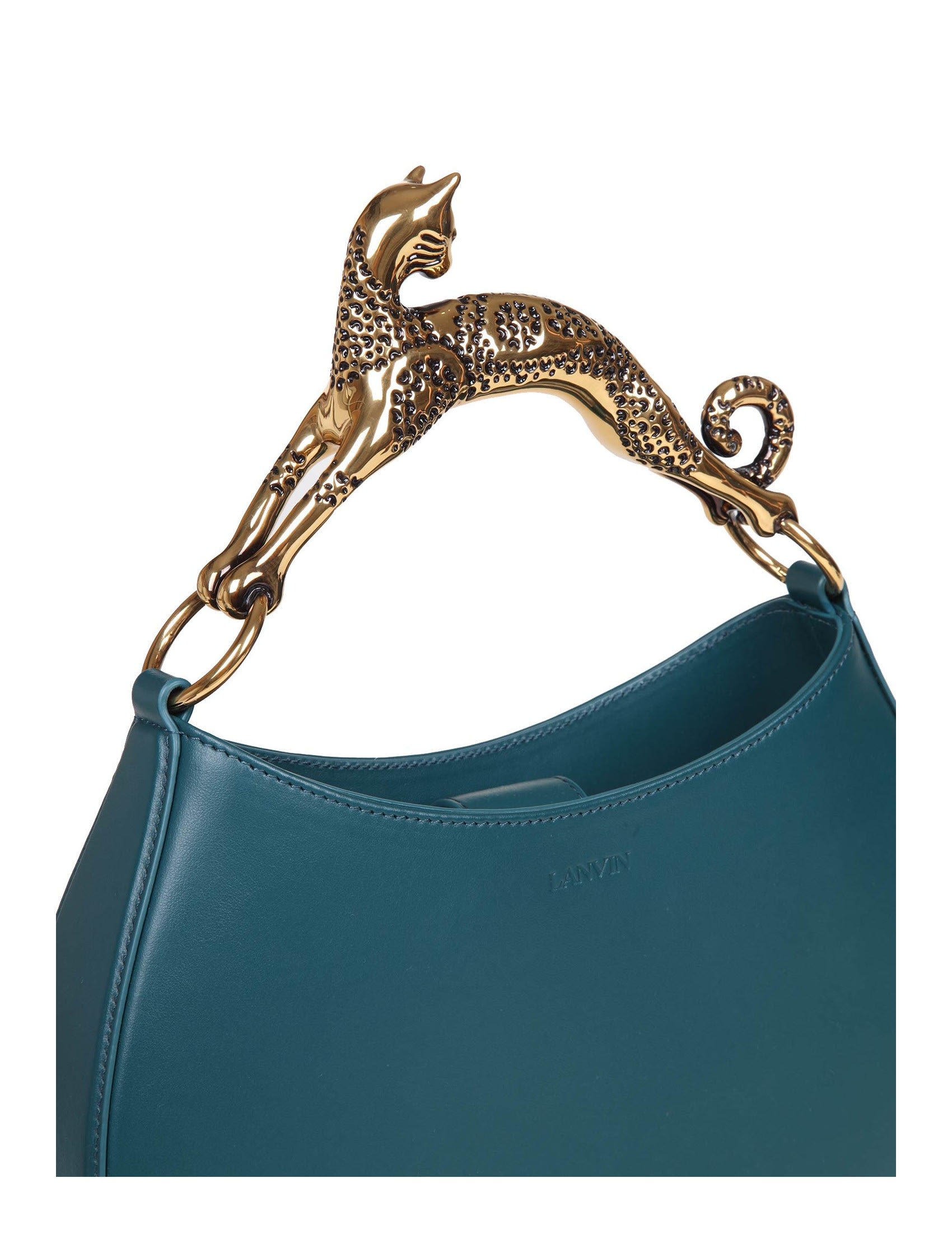 Lanvin Hobo Cat Leather Shoulder Bag