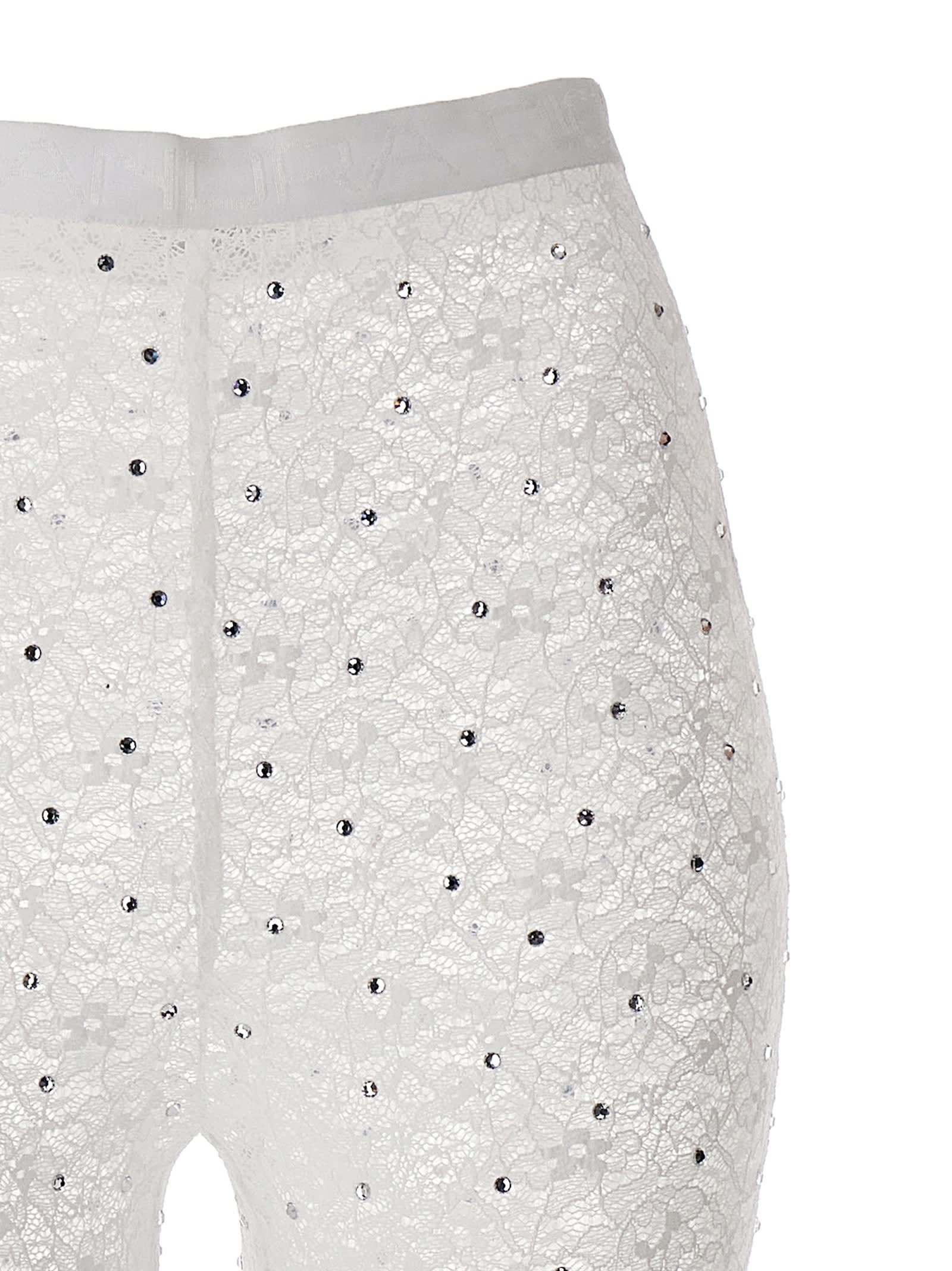 スパッツ・レギンス ALESSANDRA RICH Rhinestone lace leggings Alessandra Rich Rhinestone Lace Leggings | italist