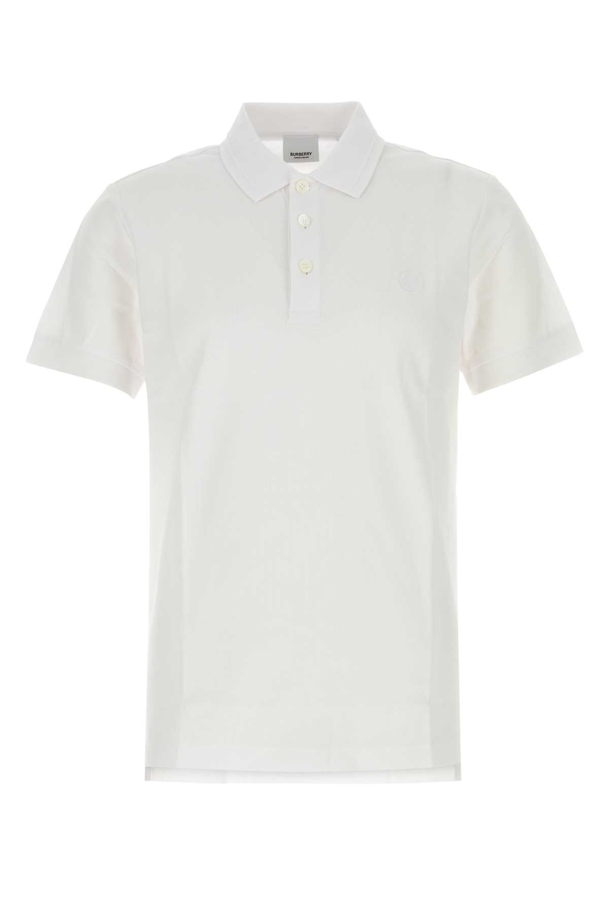 Tシャツ・カットソー Burberry SS25 White piquet polo shirt (8043123 A1464) Burberry White Piquet Polo Shirt | italist
