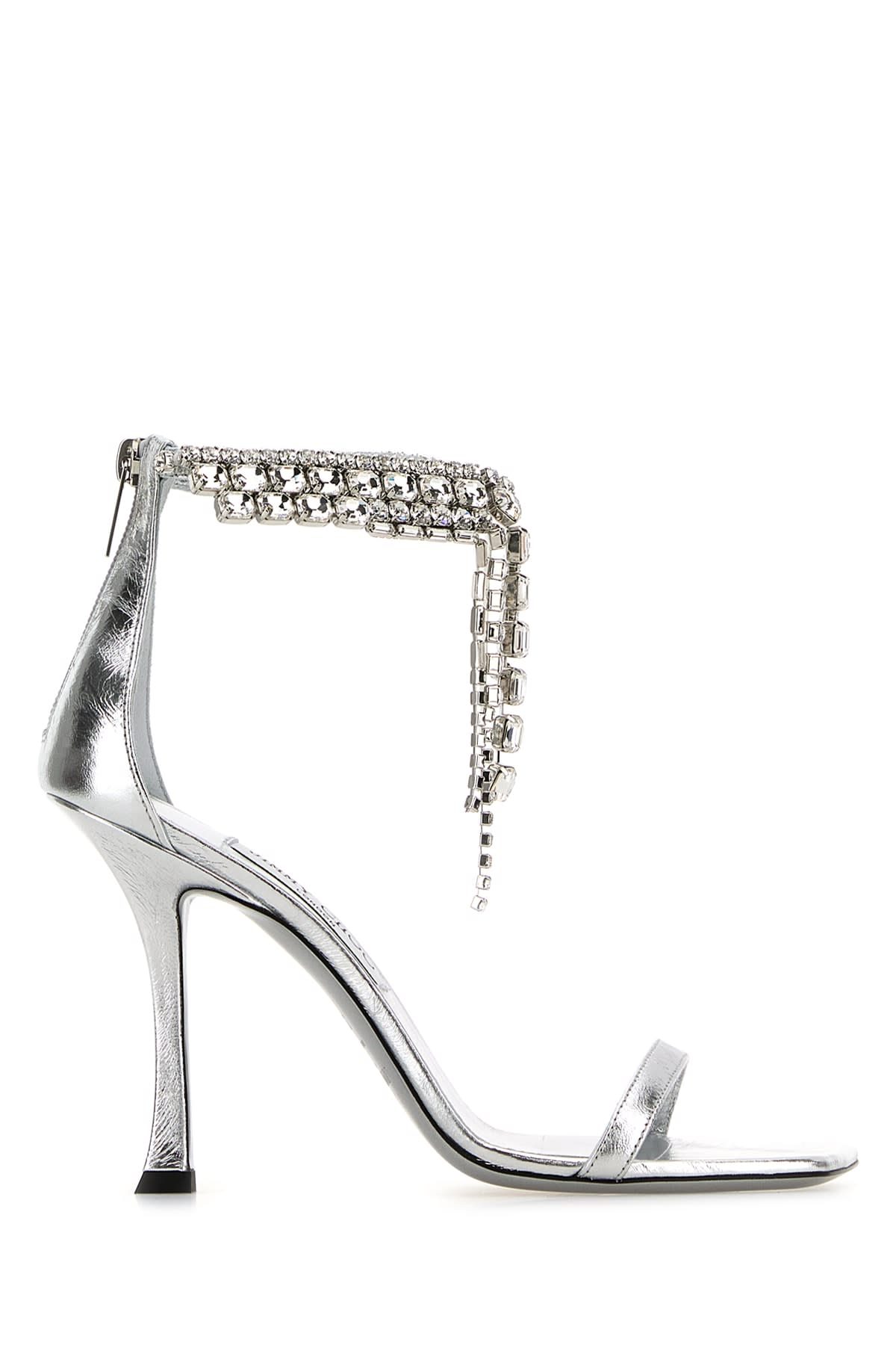 【関税&送料込】Jimmy Choo Verity Sandal 100 Verity Sandal 100 | Black Vintage Metallic Leather Sandals