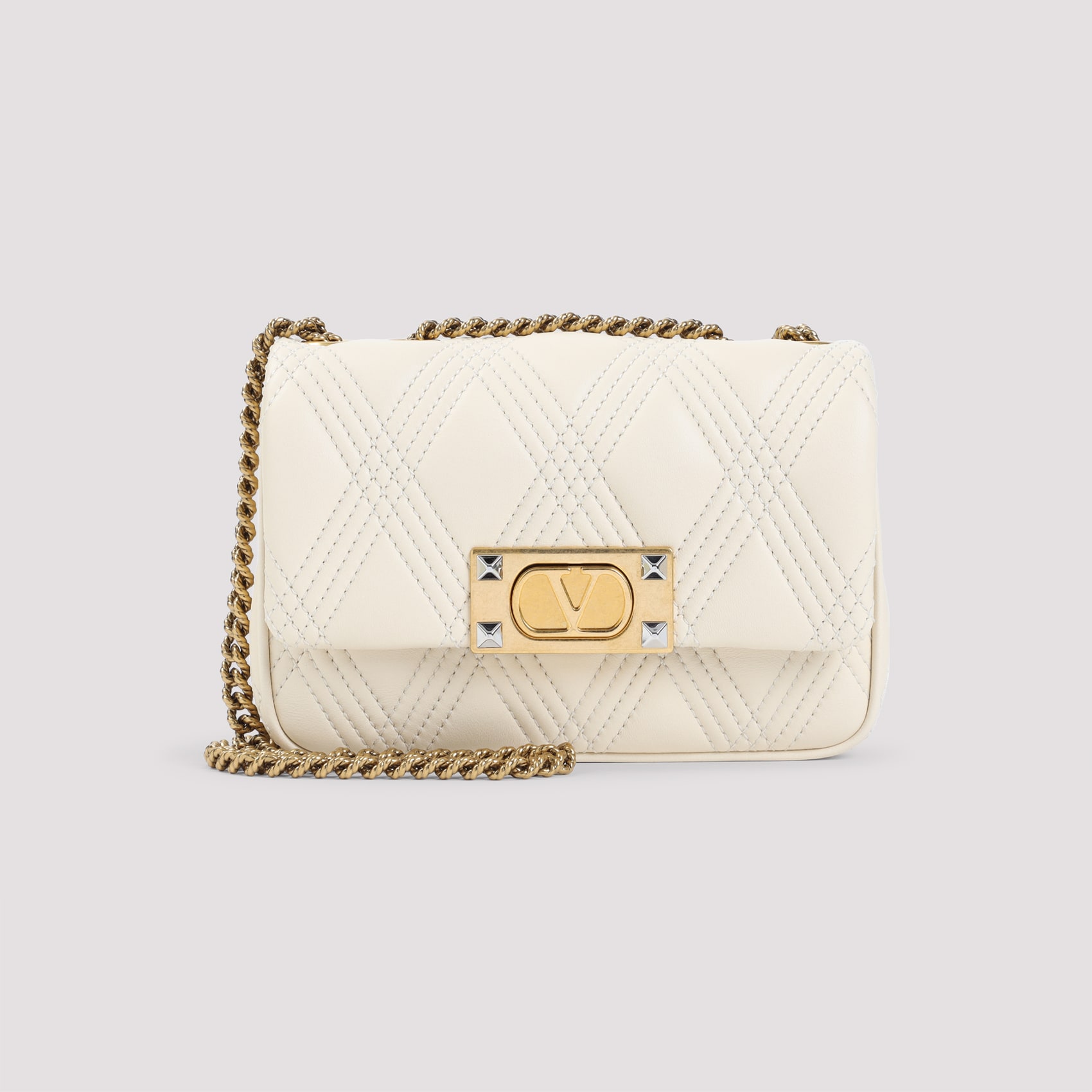 ショルダーバッグ・ポシェット VALENTINO GARAVANI WHITE LEATHER QUILTIE 67 SHOULDER BAG Valentino Garavani - Quiltie 67 Butter White Leather
