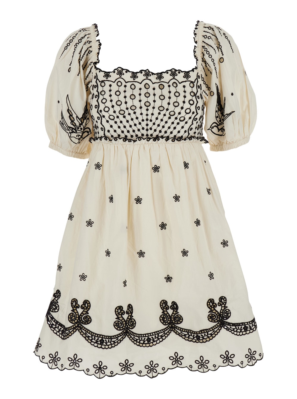 Sea New York 'kingsley' White Dress With All-over Embroidery