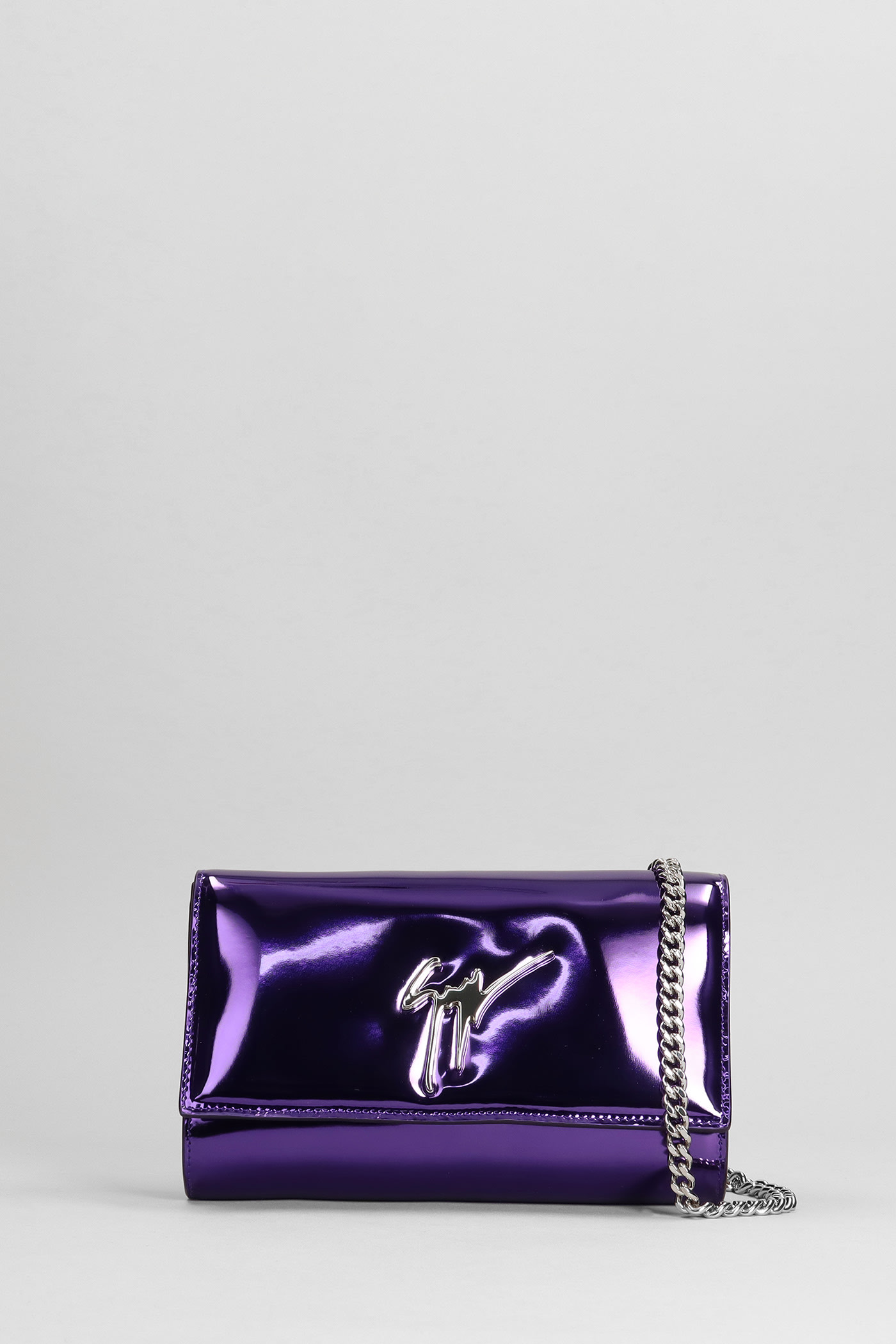 Giuseppe Zanotti Tobiko Velvet Clutch Bag - Purple