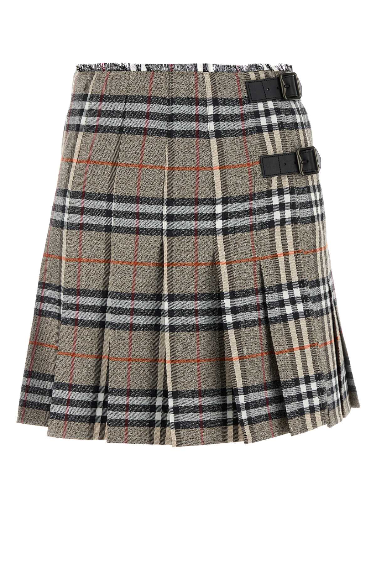 ミニスカート Burberry FW25 Embroidered wool skirt (8113042 C3142) Burberry Embroidered Wool Skirt | italist