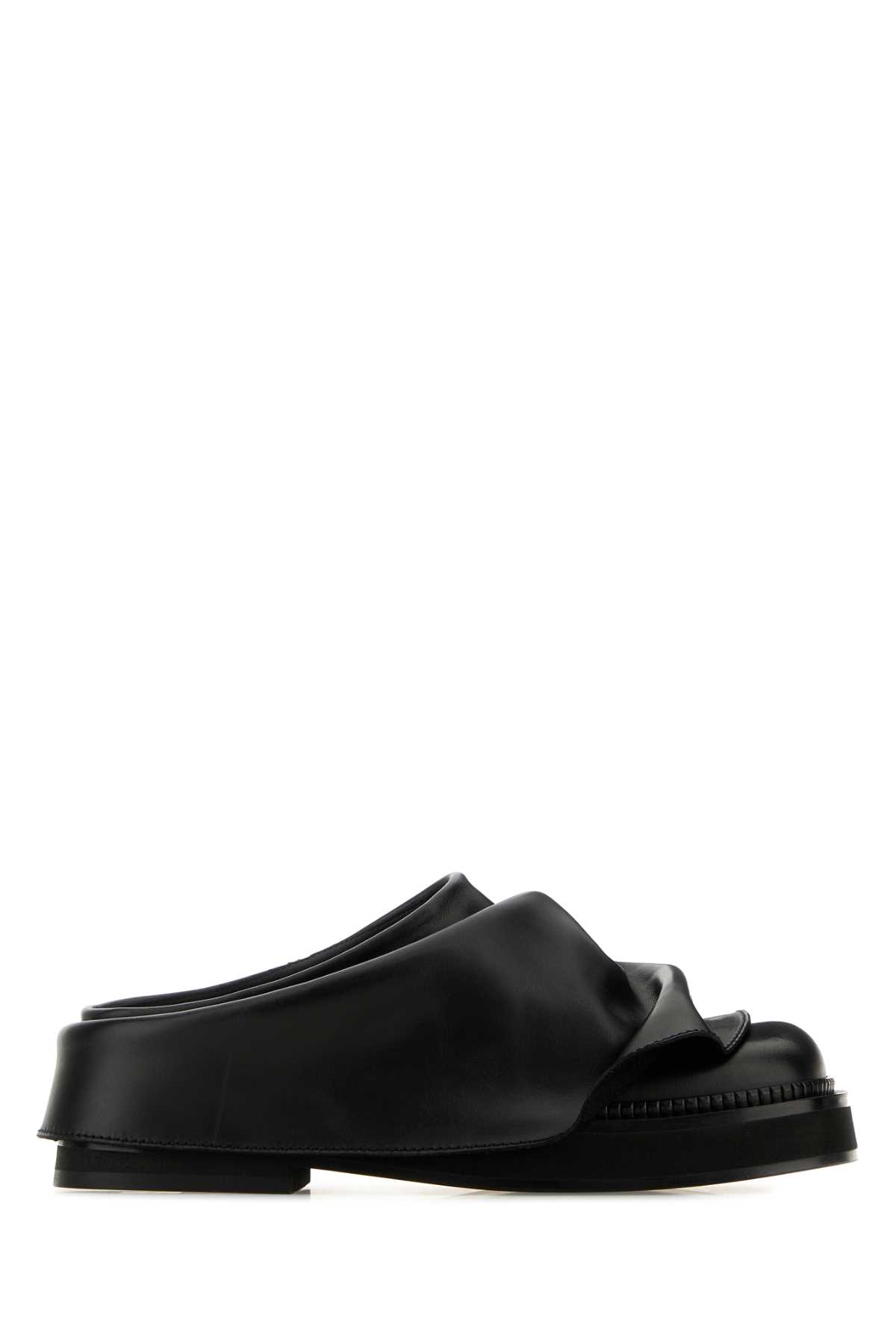 サンダル・ミュール THE ATTICO Black leather Mini Robin slippers The Attico Black Leather Mini Robin Slippers | italist