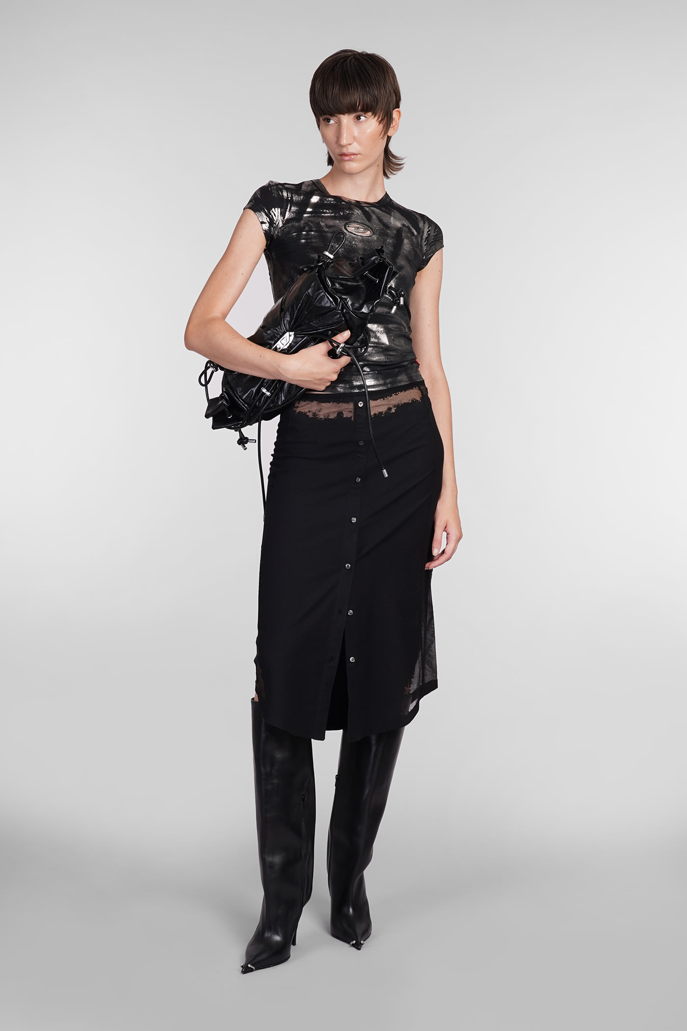 ◆DIESEL◆ O YAN SKIRT BLACK A143950BHAV9XX A143950BHAV9XXFW O-Yan Gonna Skirt