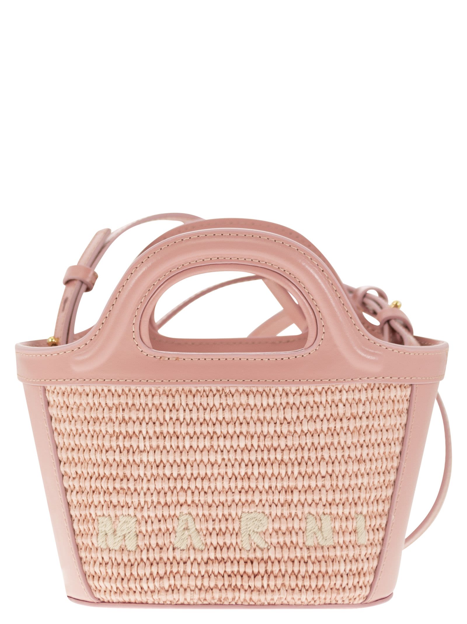 【送料&関税込】Marni Tropicalia Micro Hand Bag In Rose-pink Marni Tropicalia Micro Hand Bag In Rose-pink Raffia