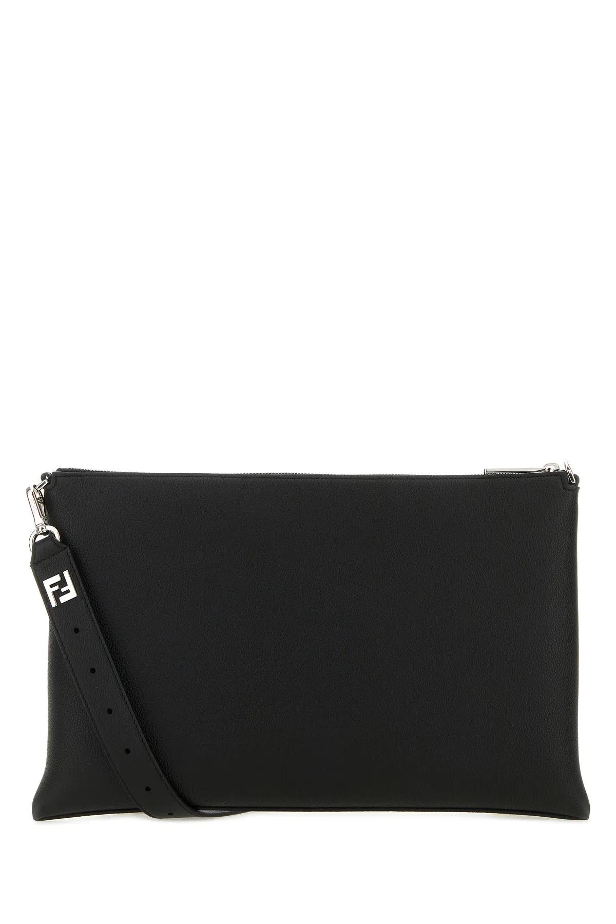 Black Leather Fendi Roma Shoulder Bag | italist
