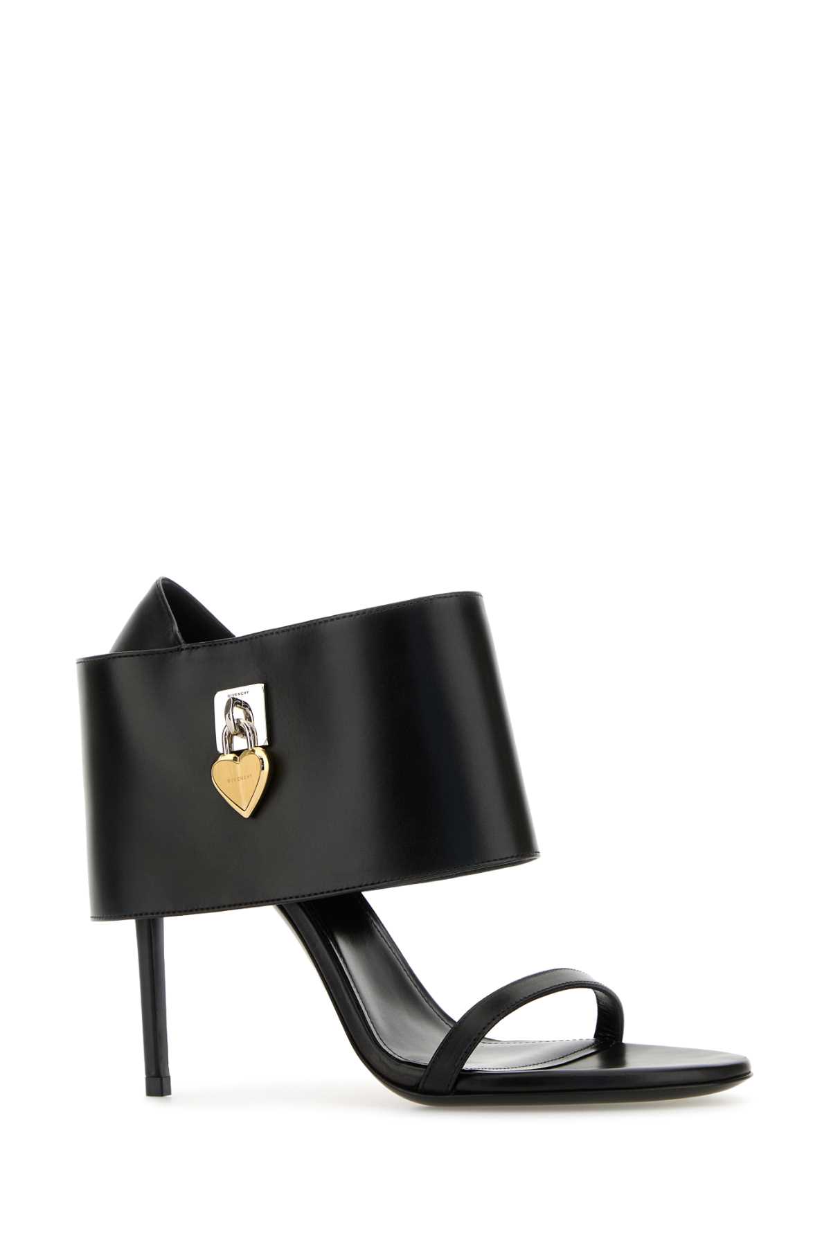 Givenchy Black Leather Shark Sandals | italist