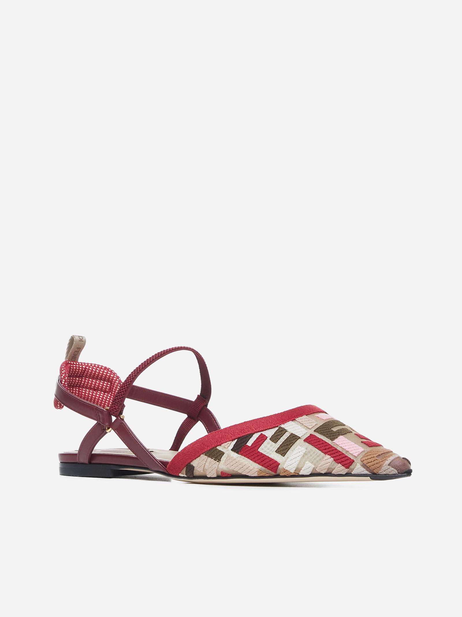 Fendi Colibri' Lite' Ff Mesh Slingback Flat Pumps | italist