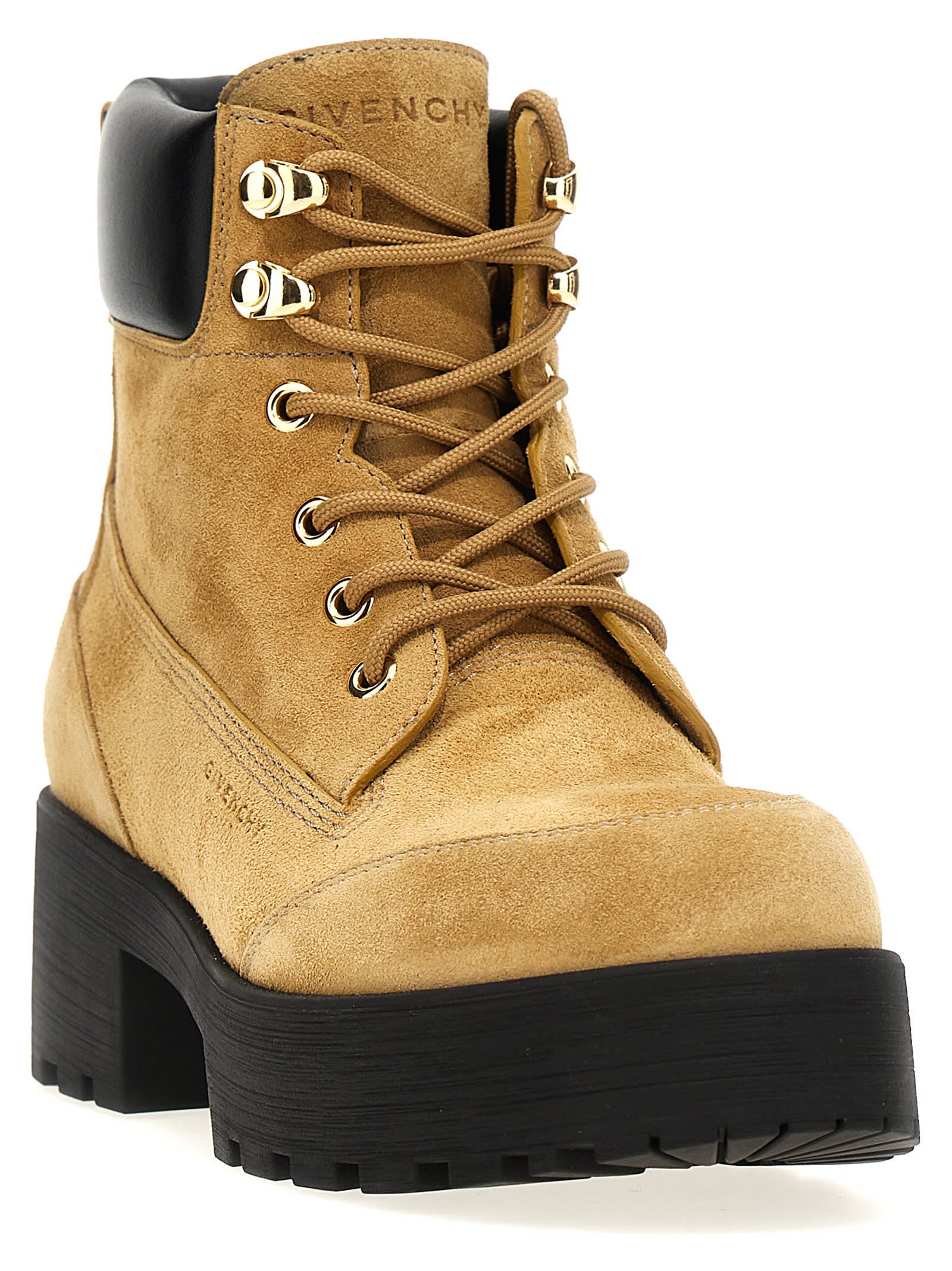 【関税込み】givenchy 'Trekker' ankle boots GIVENCHY Trekker leather-trimmed suede ankle boots | NET-A