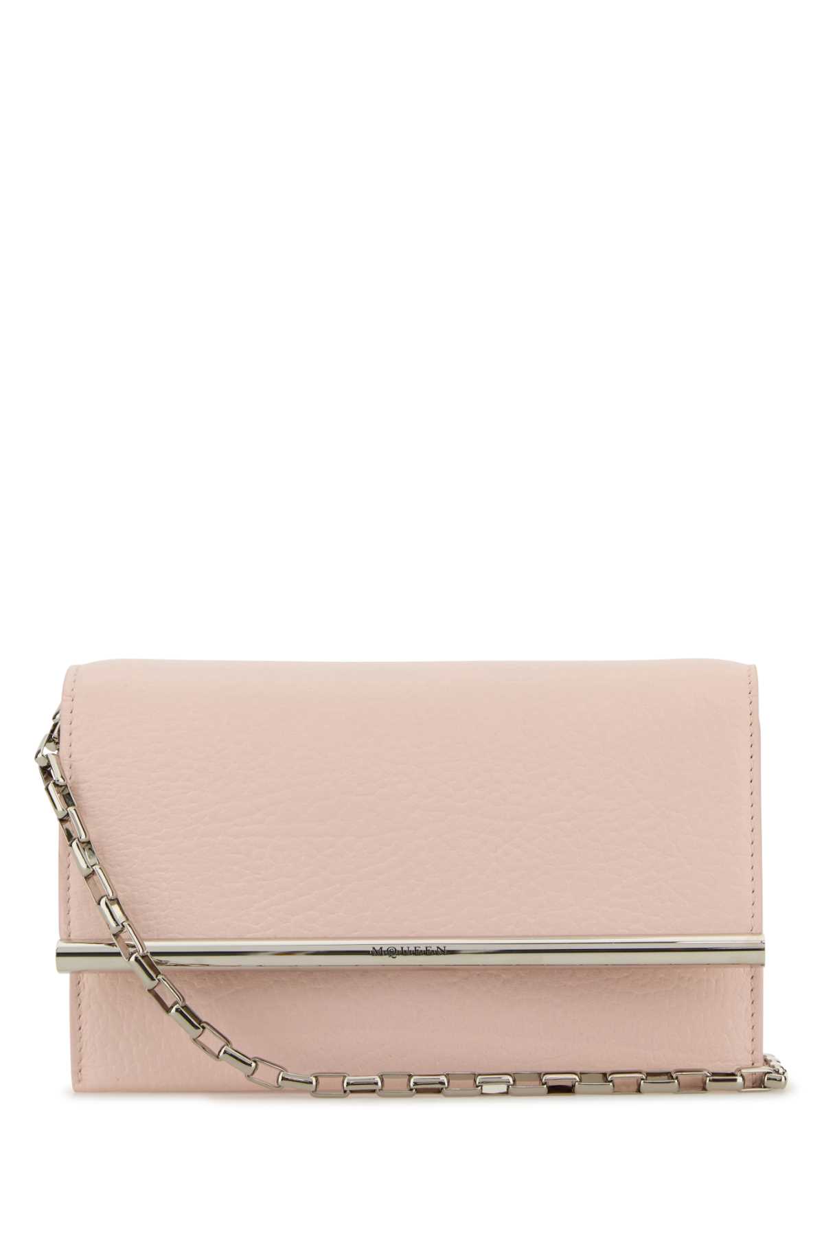 クラッチバッグ ALEXANDER MCQUEEN PINK LEATHER MINI CROSS-BAR CLUTCH Alexander McQueen Pink Leather Mini Cross-bar Clutch