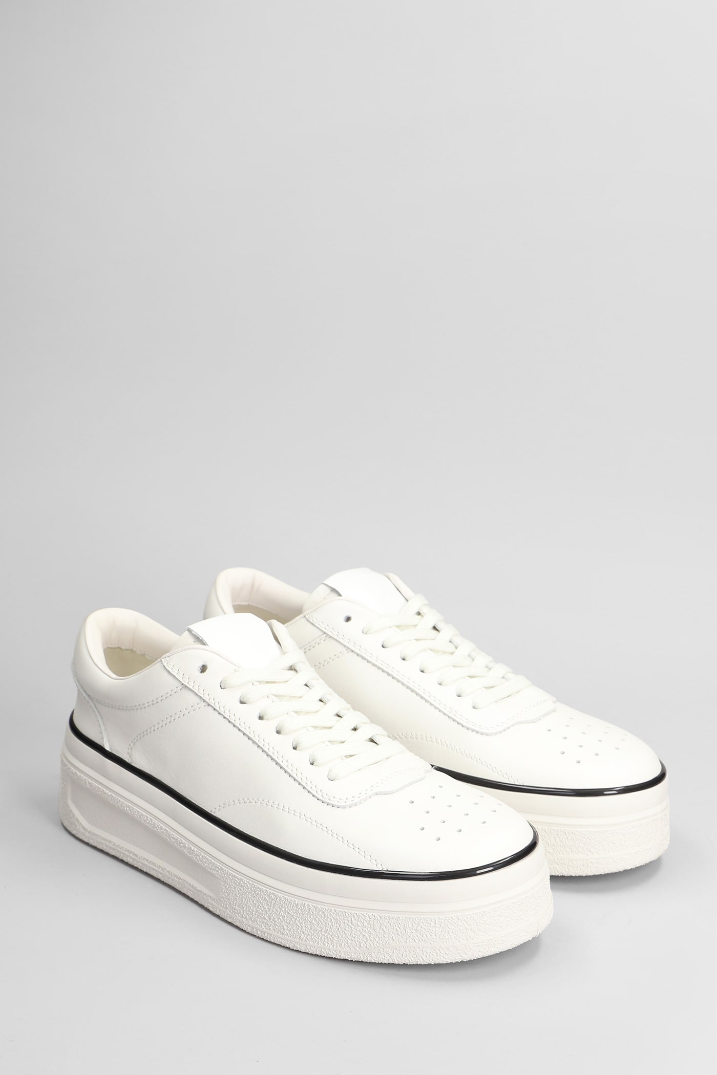 【関税・送料込み】JIL SANDER SNEAKERS WHITE LEATHER SNEAKERS Jil Sander Sneakers In White Leather | italist