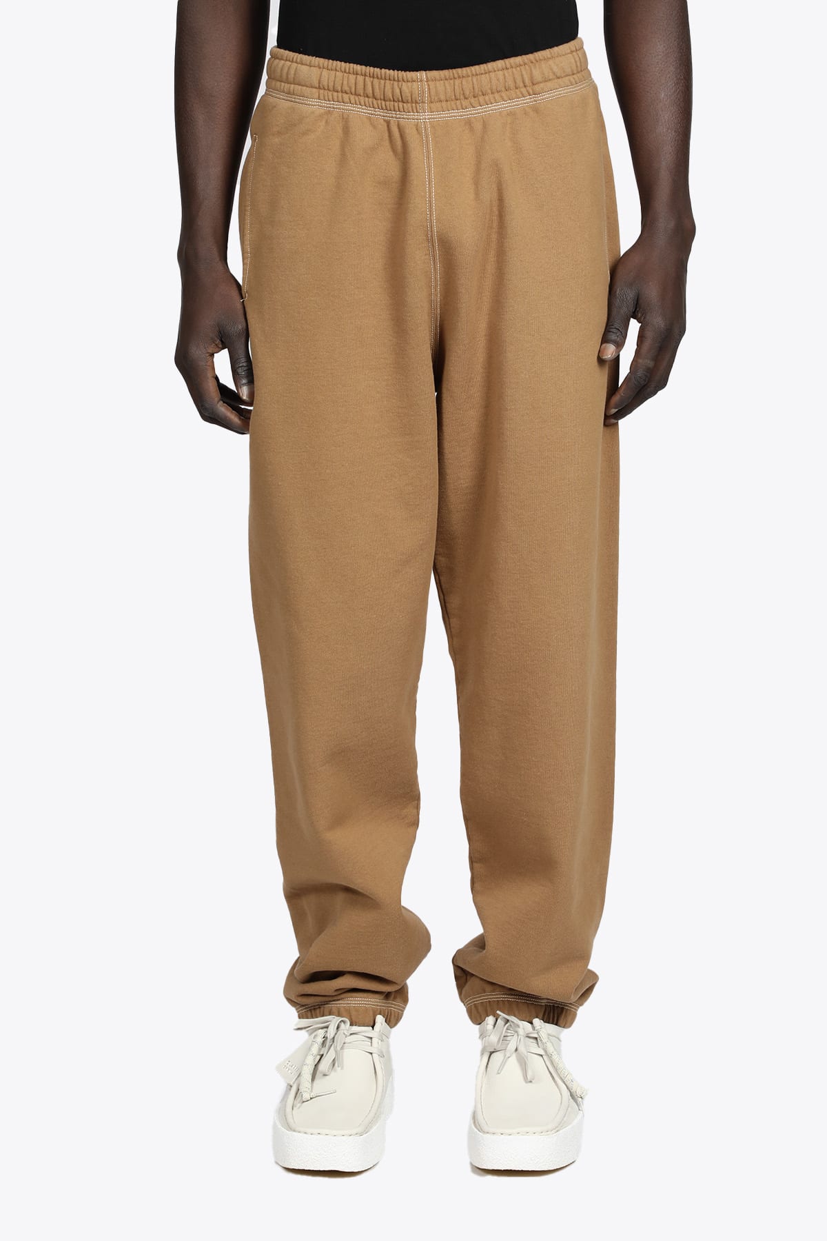 Stussy Contrast Stitch Label Pant Camel cotton sweatpant with