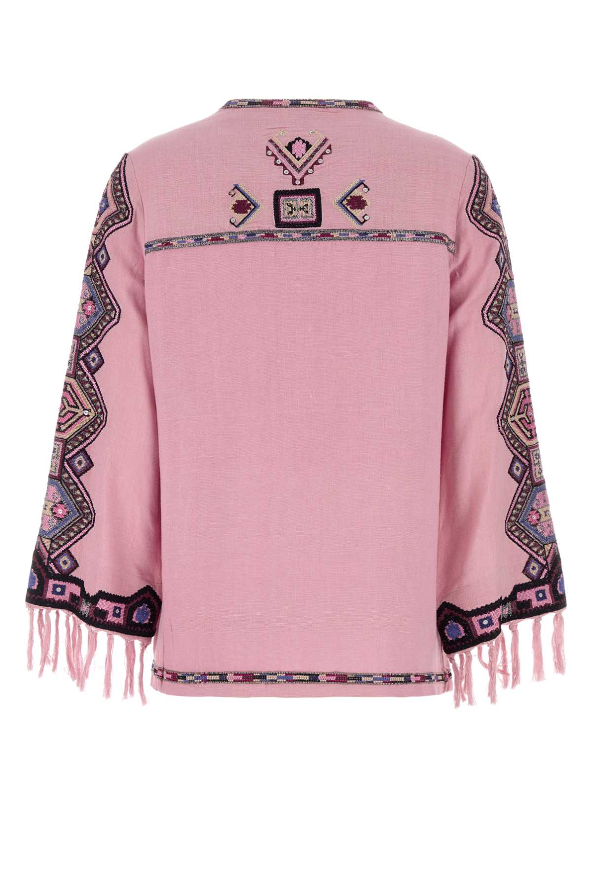 Isabel Marant 'zelda' Pink Blouse With Fringed Cuffs And All