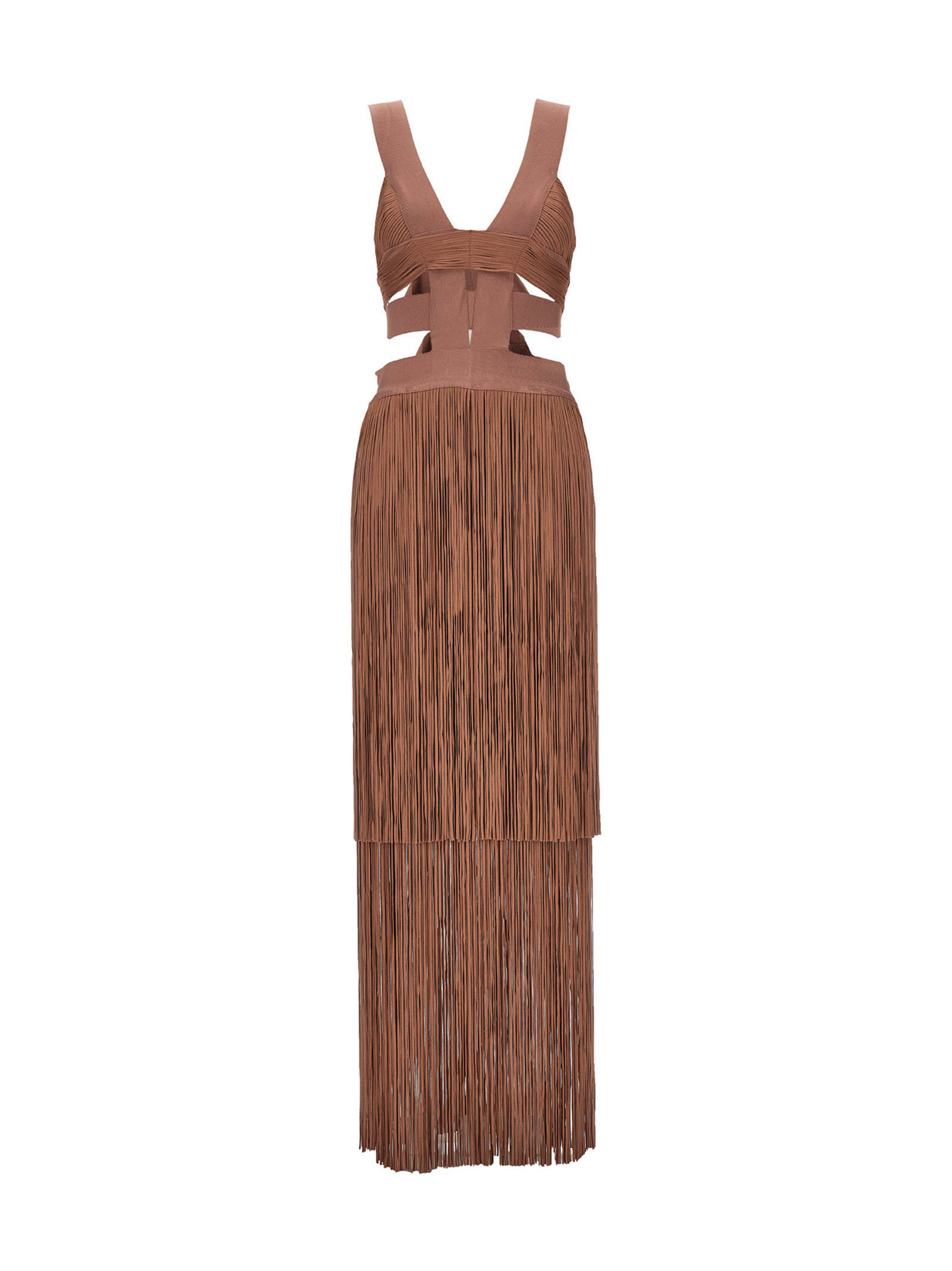 'low waist banded fringe' dress