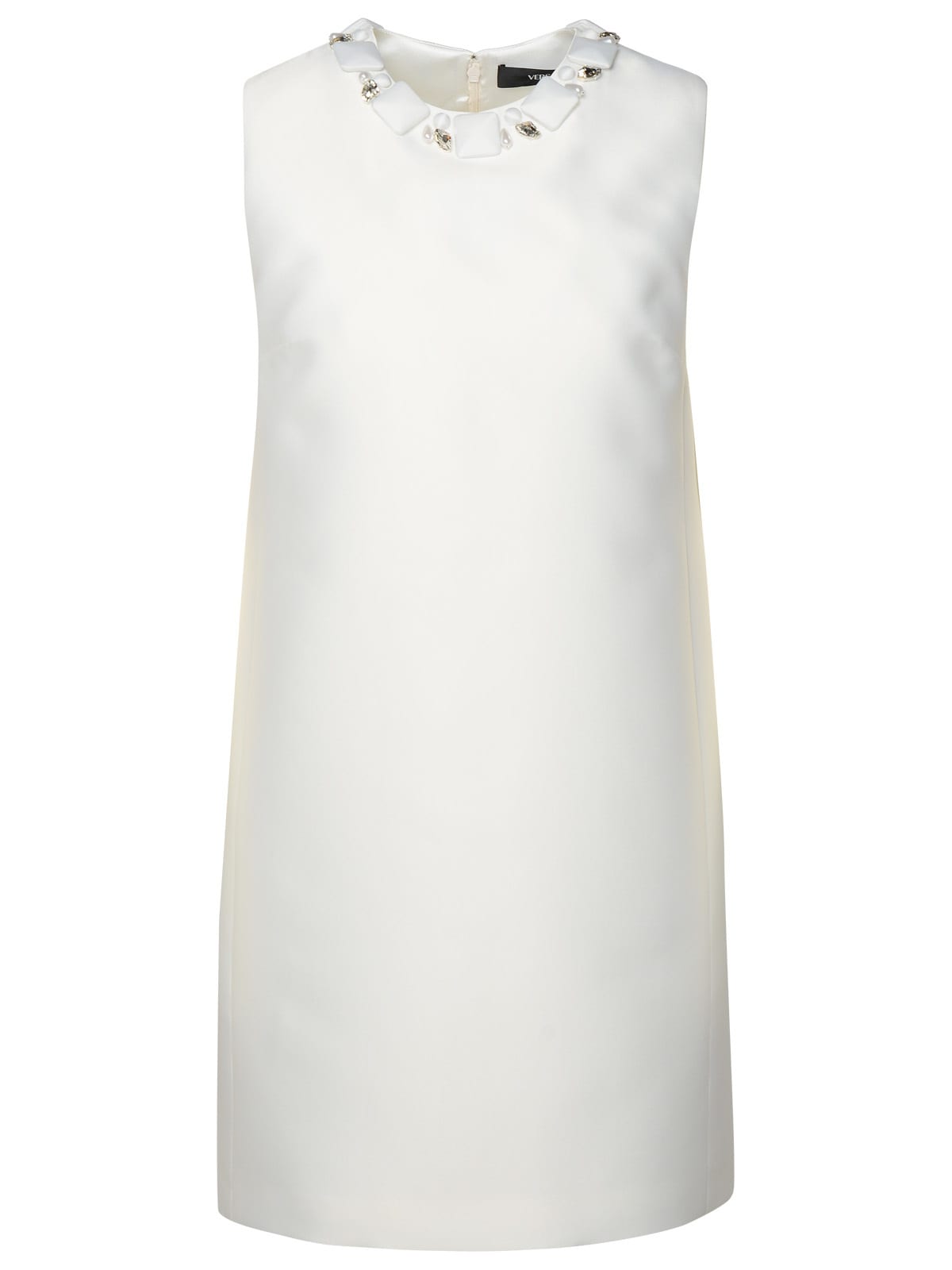 white silk blend dress