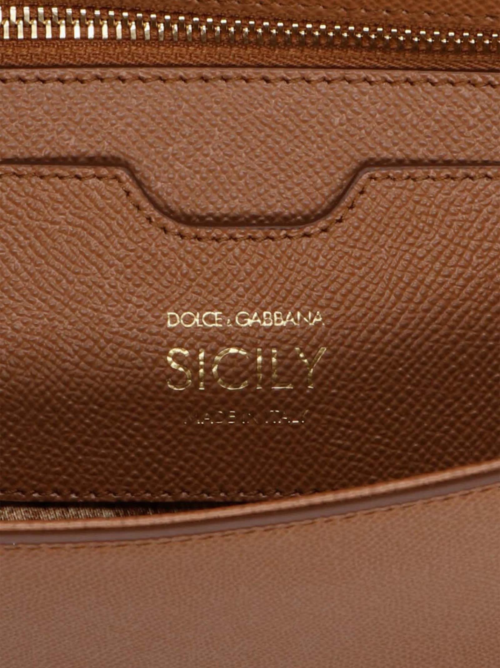 Dolce & Gabbana Borsa Sicily Media in Brown