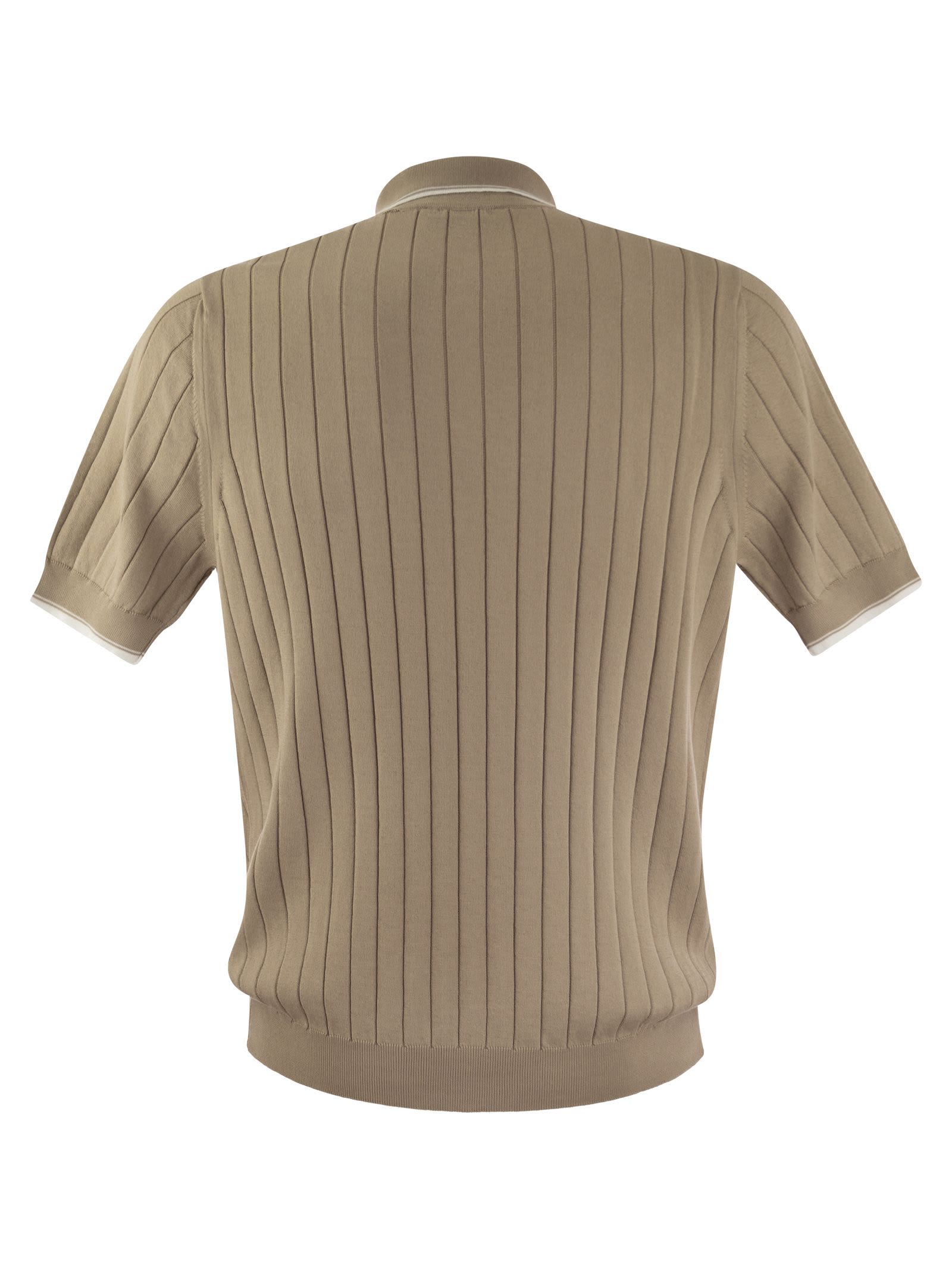 Tシャツ・カットソー PESERICO Polo shirt in pure cotton crepe yarn with flat rib Peserico Peserico Polo Shirt In Pure Cotton Crepe Yarn With