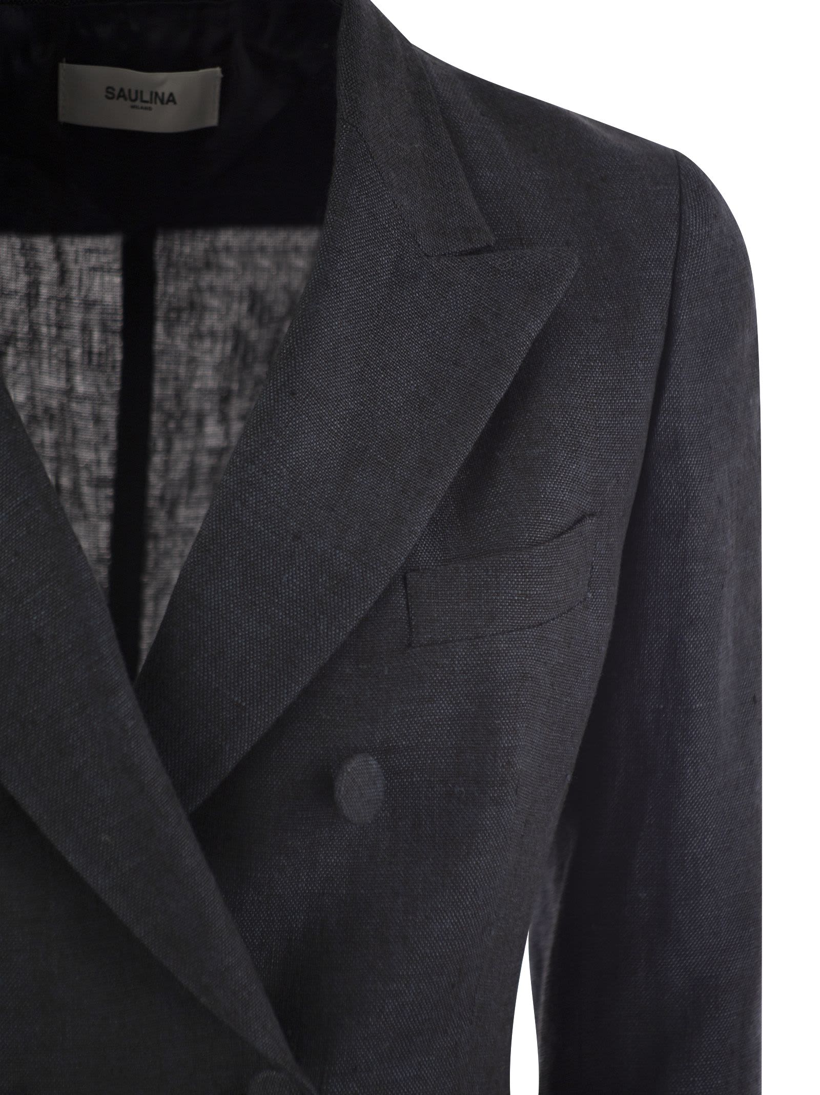 ジャケット SAULINA SS24 ANNA - Double-breasted linen jacket (SAB103 2) Saulina Milano Anna - Double-breasted Linen Jacket | italist