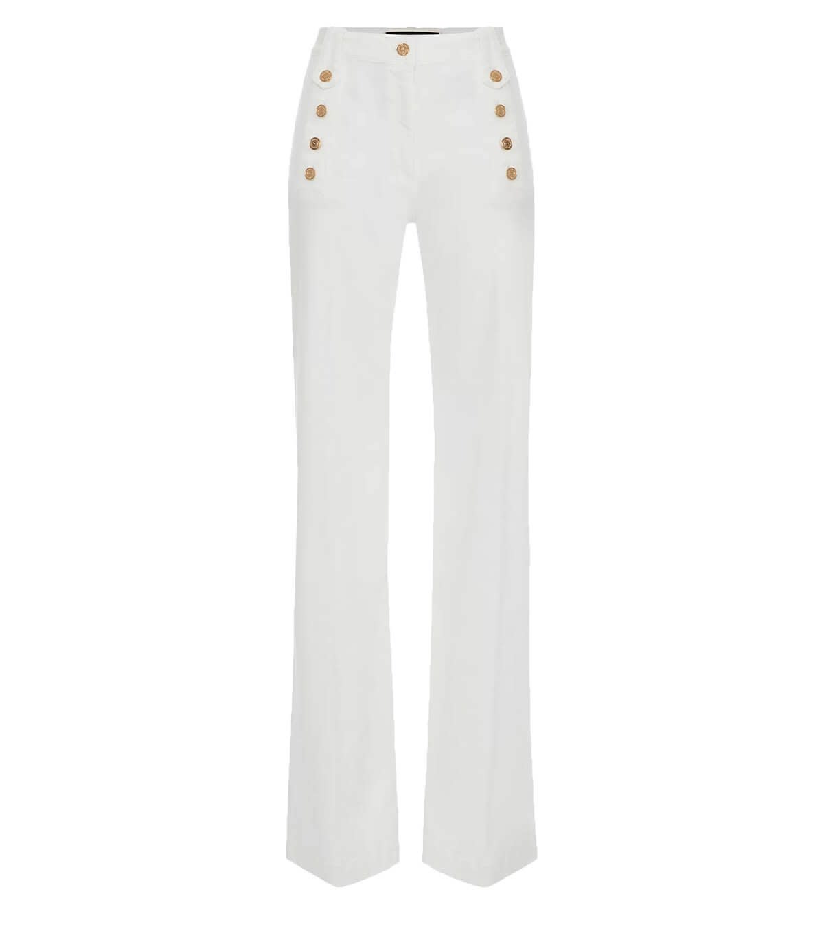 Elisabetta Franchi Ivory Wide Leg Jeans | italist