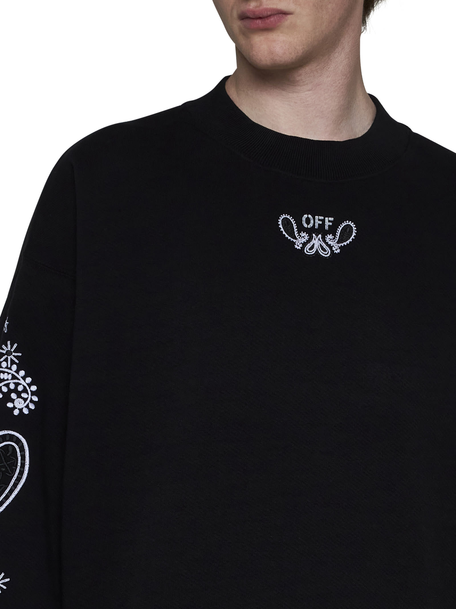 【送料&関税込】Off-White Bandana Arrow Skate Crewneck Sweat Off-White Bandana Arrow Skate Cotton Sweatshirt | Blue