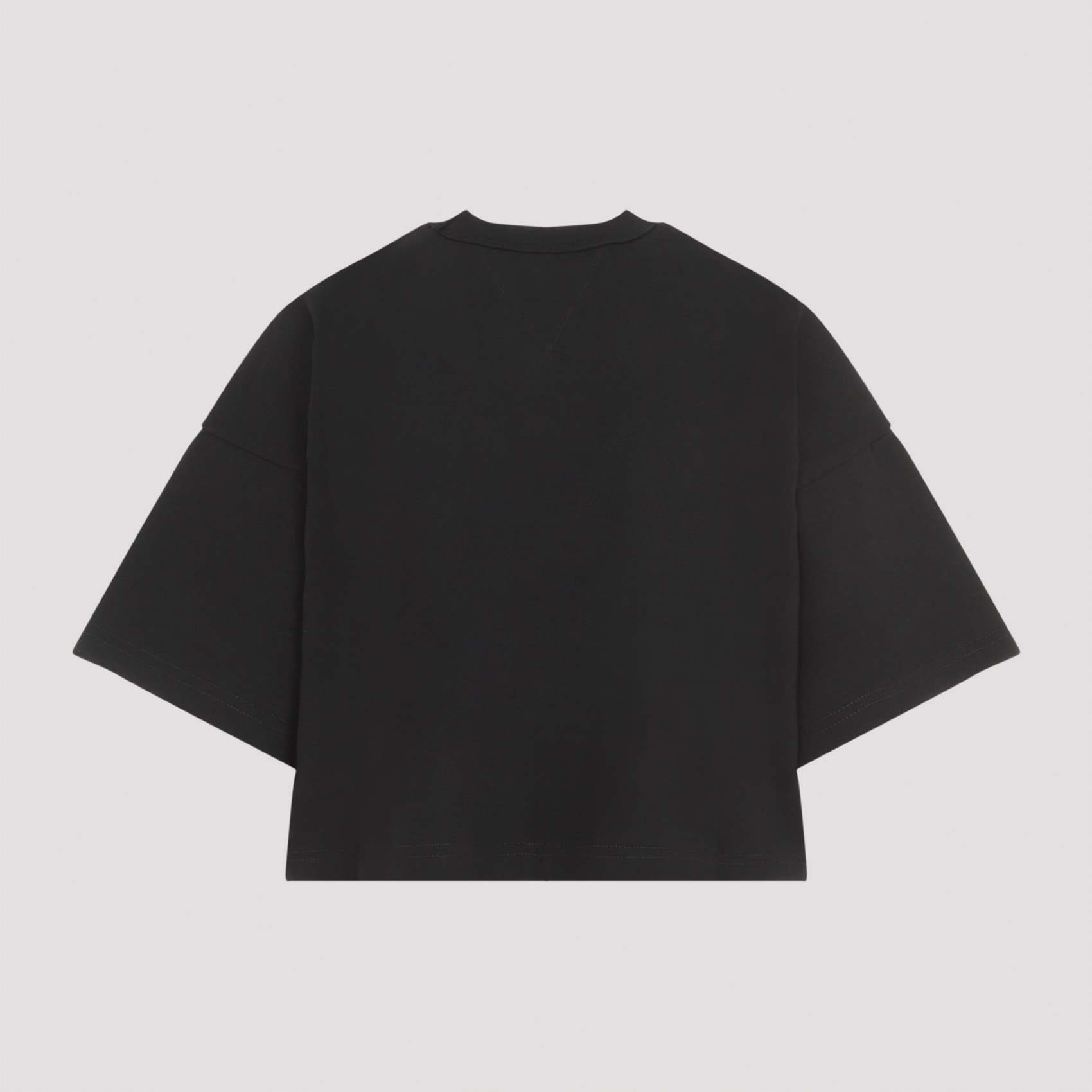 【送料&関税込】Bottega Veneta Cropped T-shirt With Leather Bottega Veneta | Leather Patch Cropped T-Shirt | Short