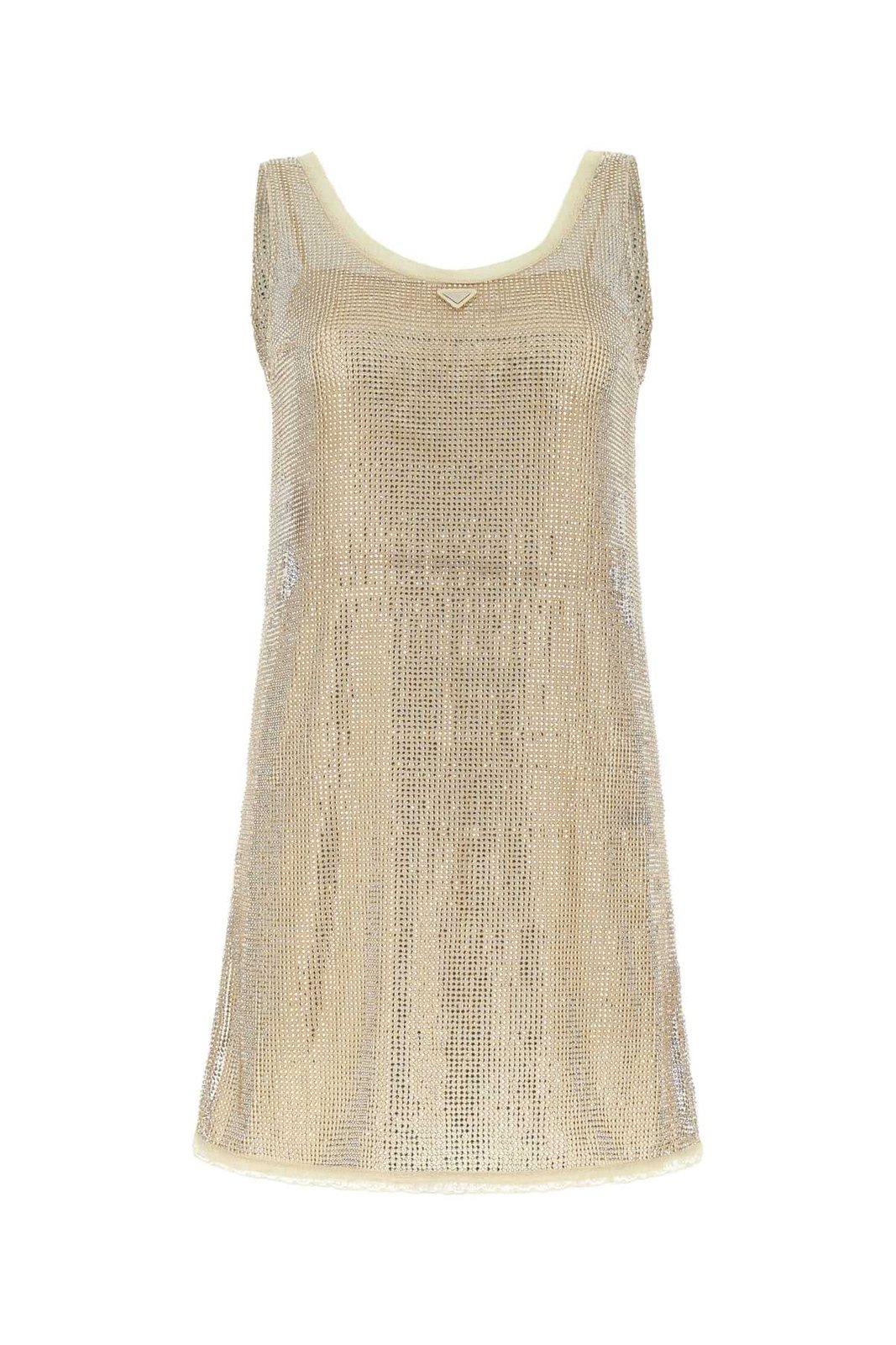 logo plaque embellished sleeveless dress