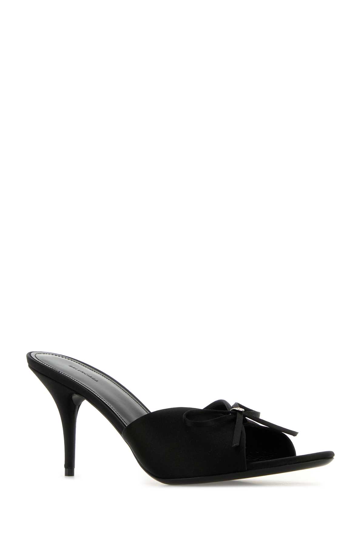 サンダル・ミュール BALENCIAGA BLACK SATIN KNIFE BOW MULES Women's Knife Bow Sandal in Black/silver | Balenciaga US