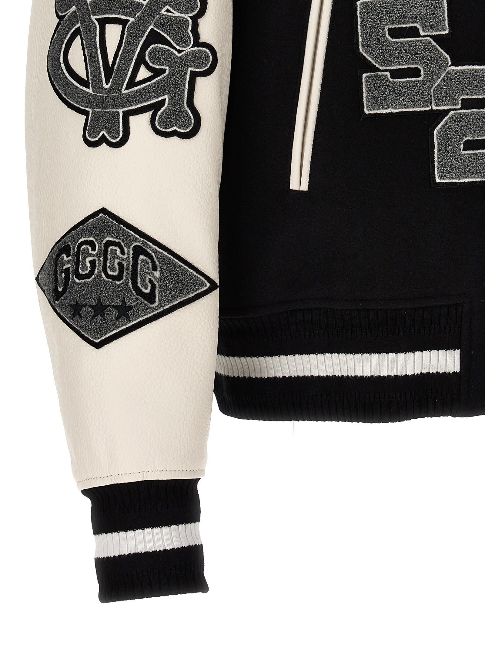 ブルゾン Givenchy Blouson With Back Embroidery Givenchy Mixed-Media Logo-Embroidered Crop Bomber Jacket