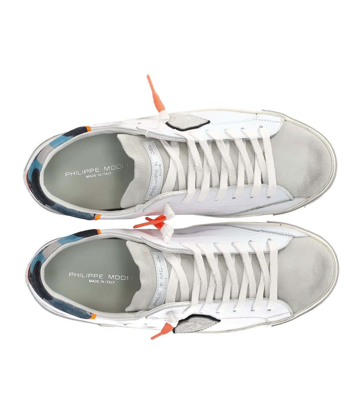 ★Philippe Model(Men)★PRSX Low Sneaker★Camouflage Philippe Model Prsx Low Camouflage White Blue Sneaker