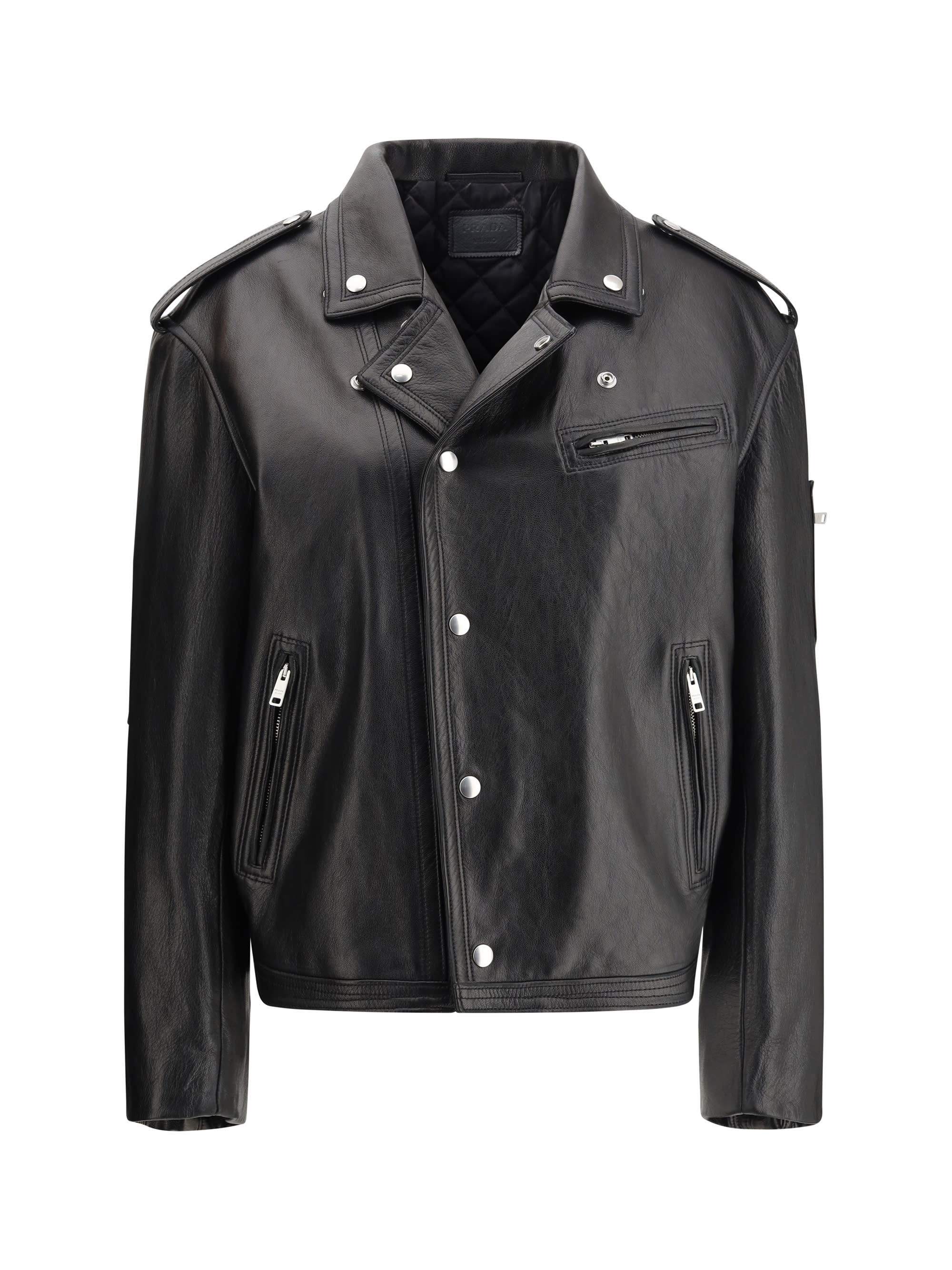 【VIP価格】PRADA Biker leather Jacket Prada Biker Leather Jacket | italist