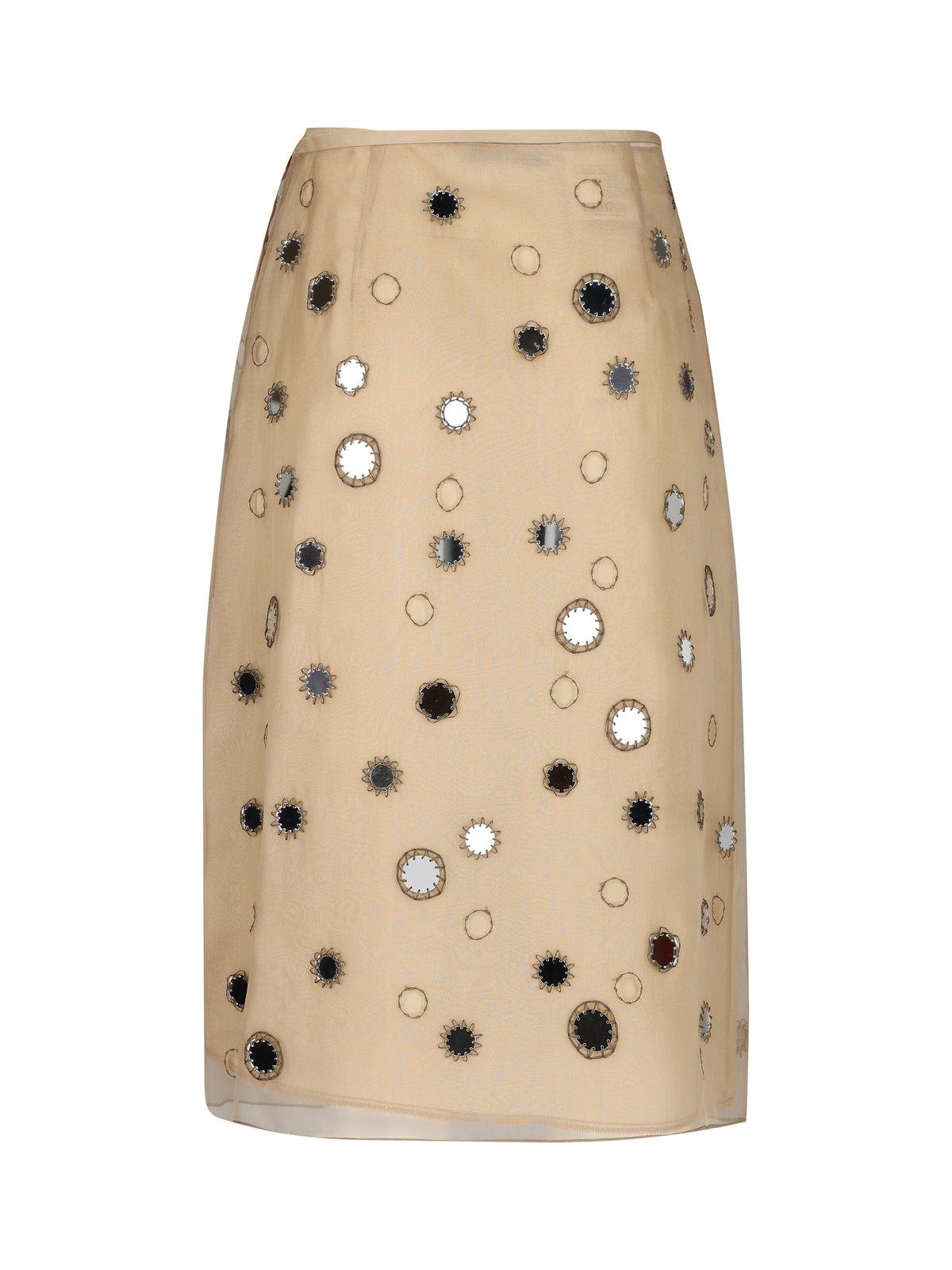 【関税＆送料込み】Prada Embroidered Silk And Wool Skirt Prada Embroidered Silk Skirt | Pink | FARFETCH
