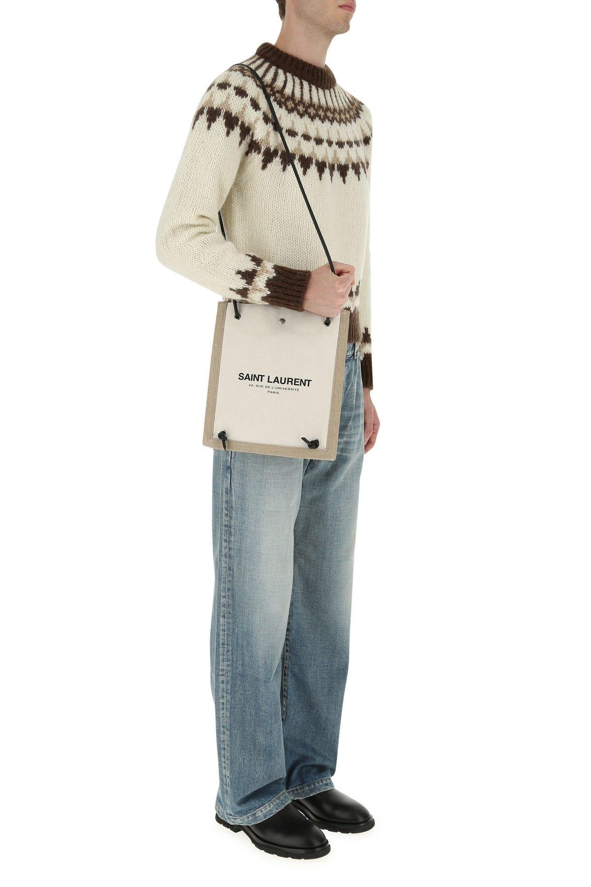 ショルダーバッグ SAINT LAURENT Two-Tone Canvas Universit?? Crossbody Bag Saint Laurent Two-tone Canvas Université Crossbody Bag