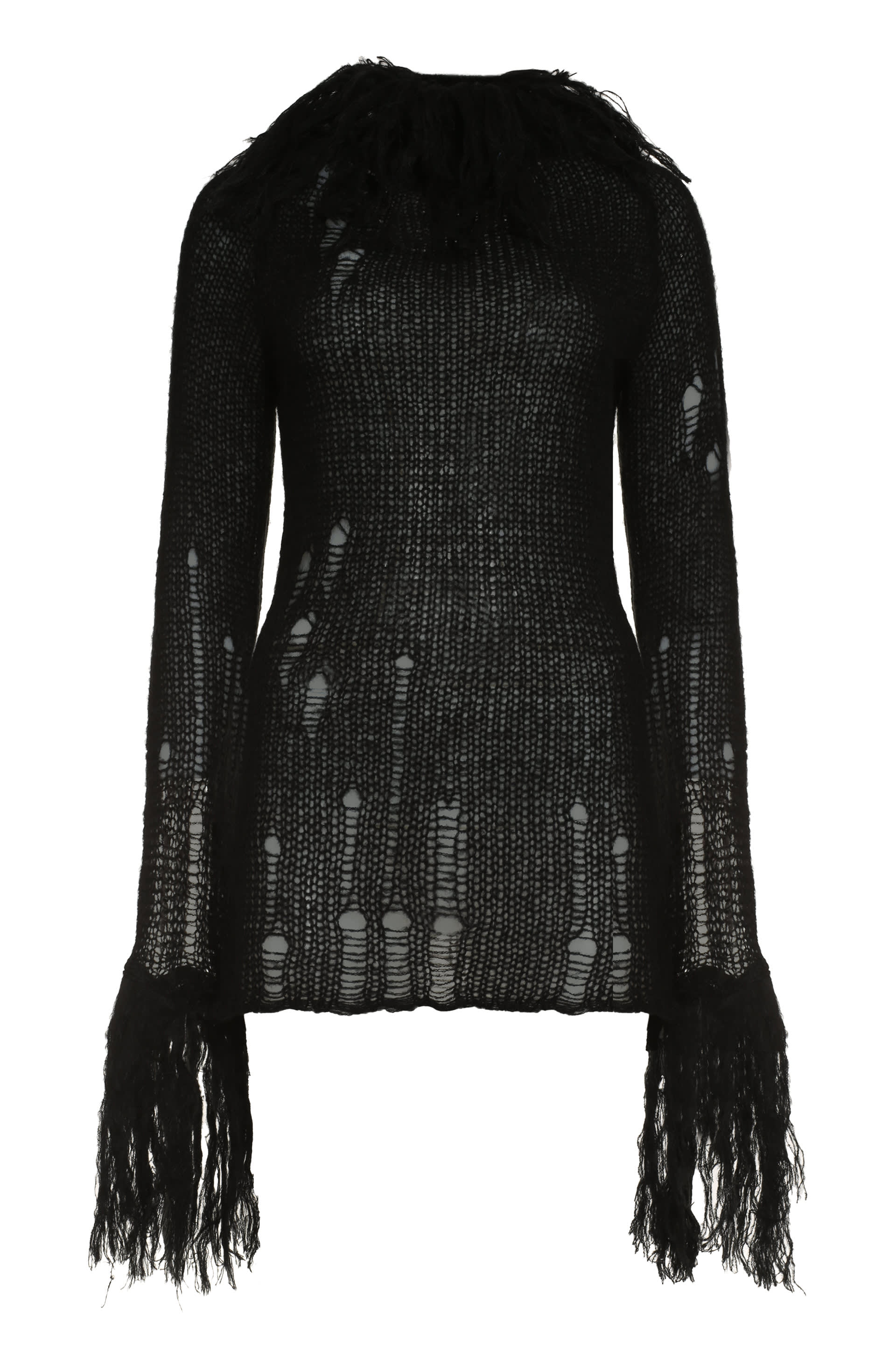 openwork-knit dress