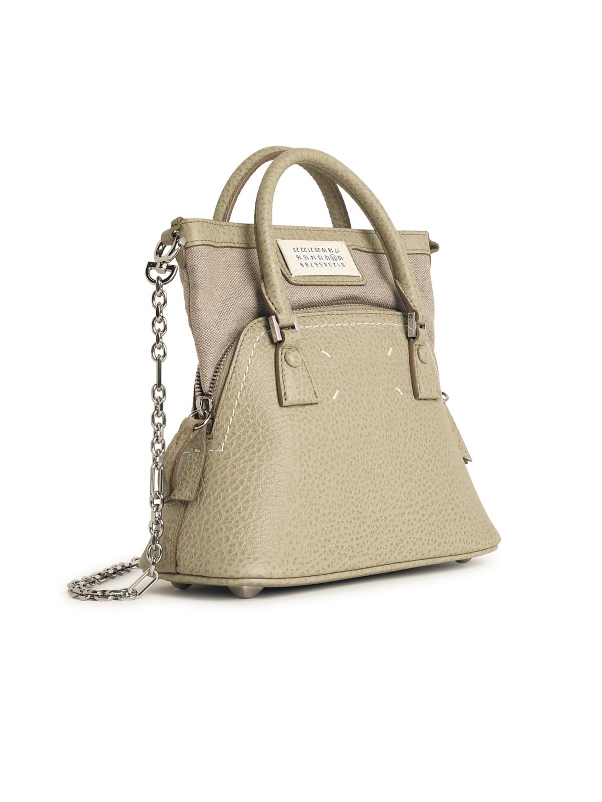 Maison Margiela■5AC バケットバッグ Light gray Maison Margiela Small 5AC Leather Bucket Bag | White | FARFETCH