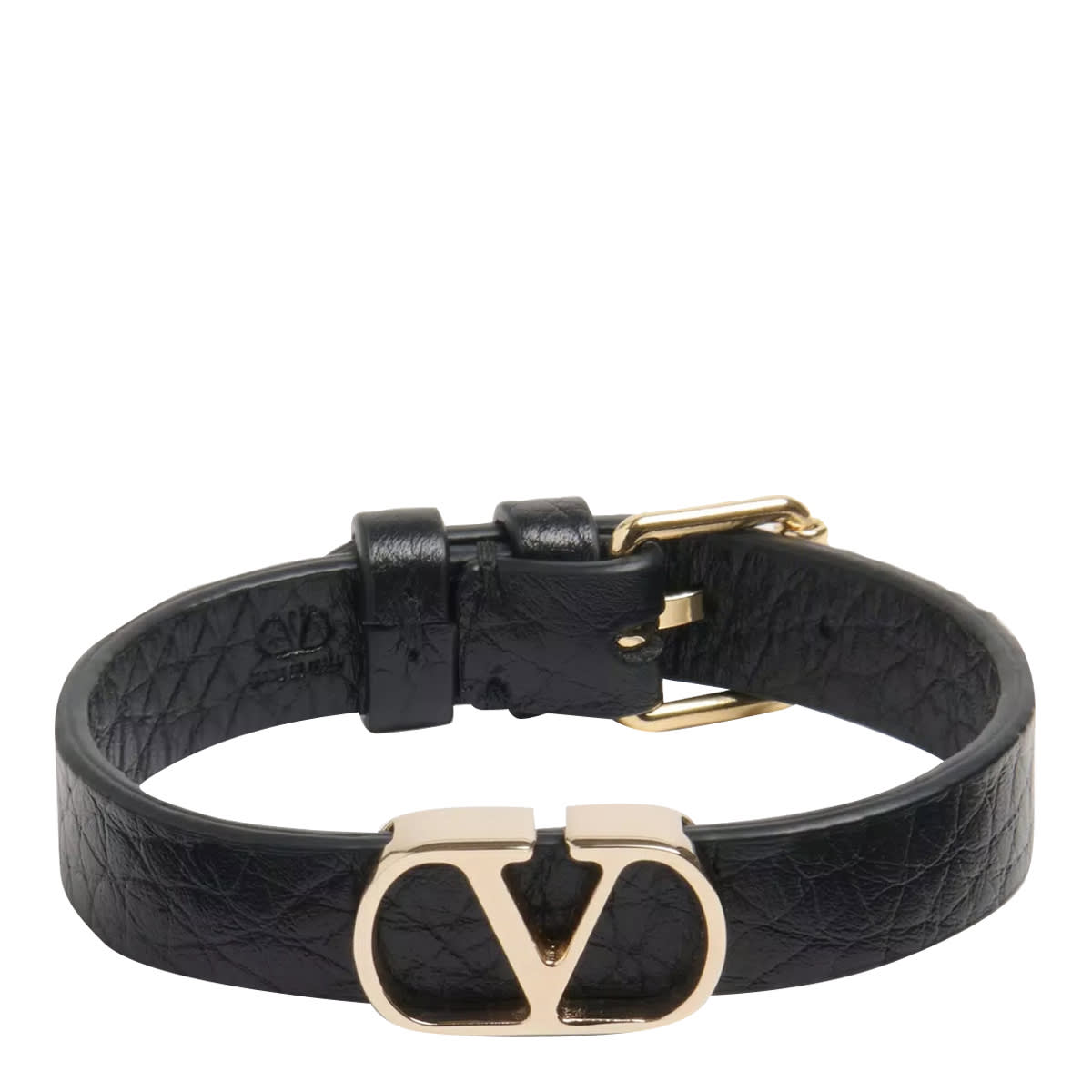 ブレスレット Valentino Garavani Leather Bracelet Vlogo Vlogo Signature Leather Bracelet for Man in Black/pure Red