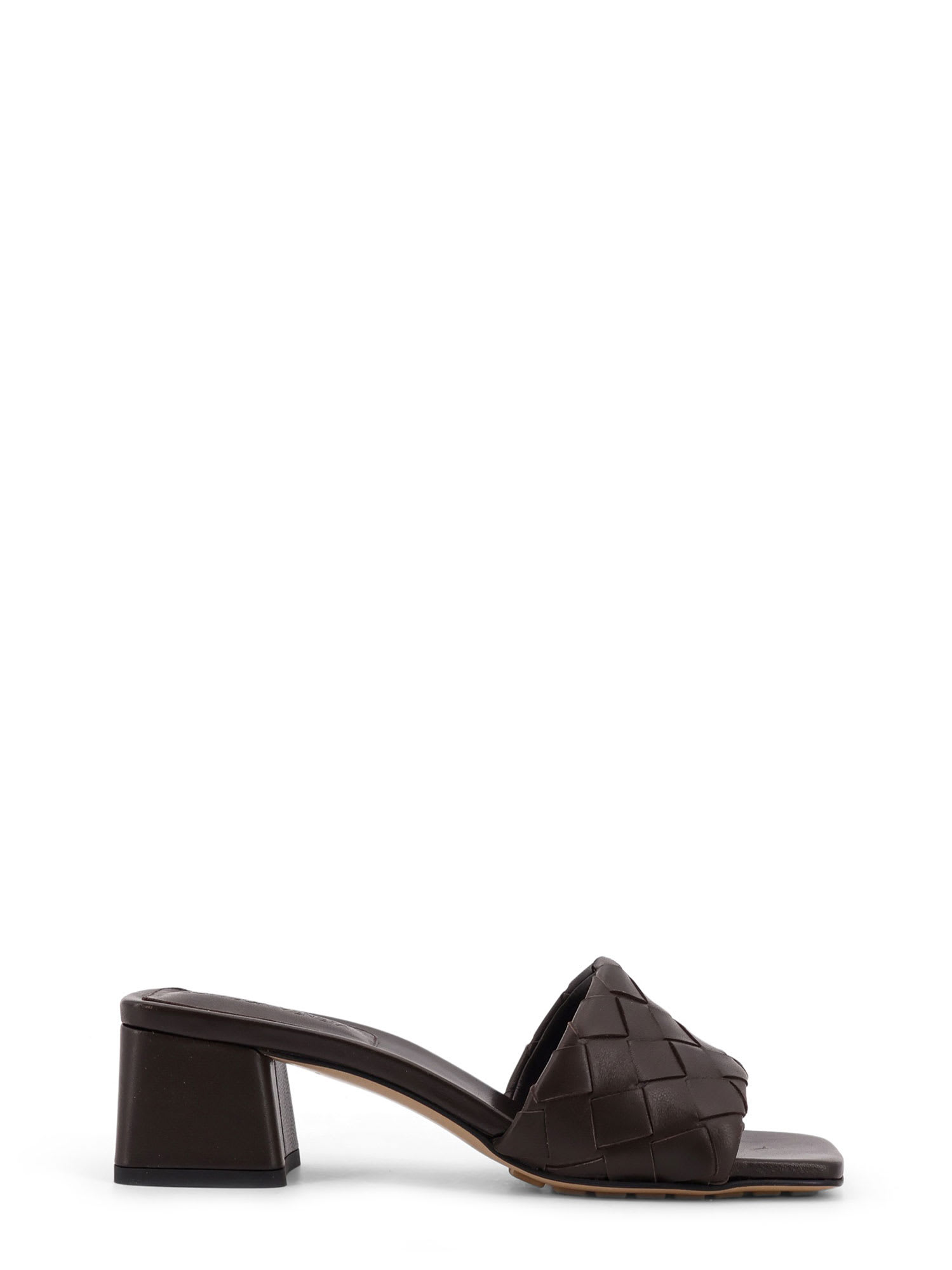 Bottega Veneta Leather Heel Sandals With Intrecciato Motif