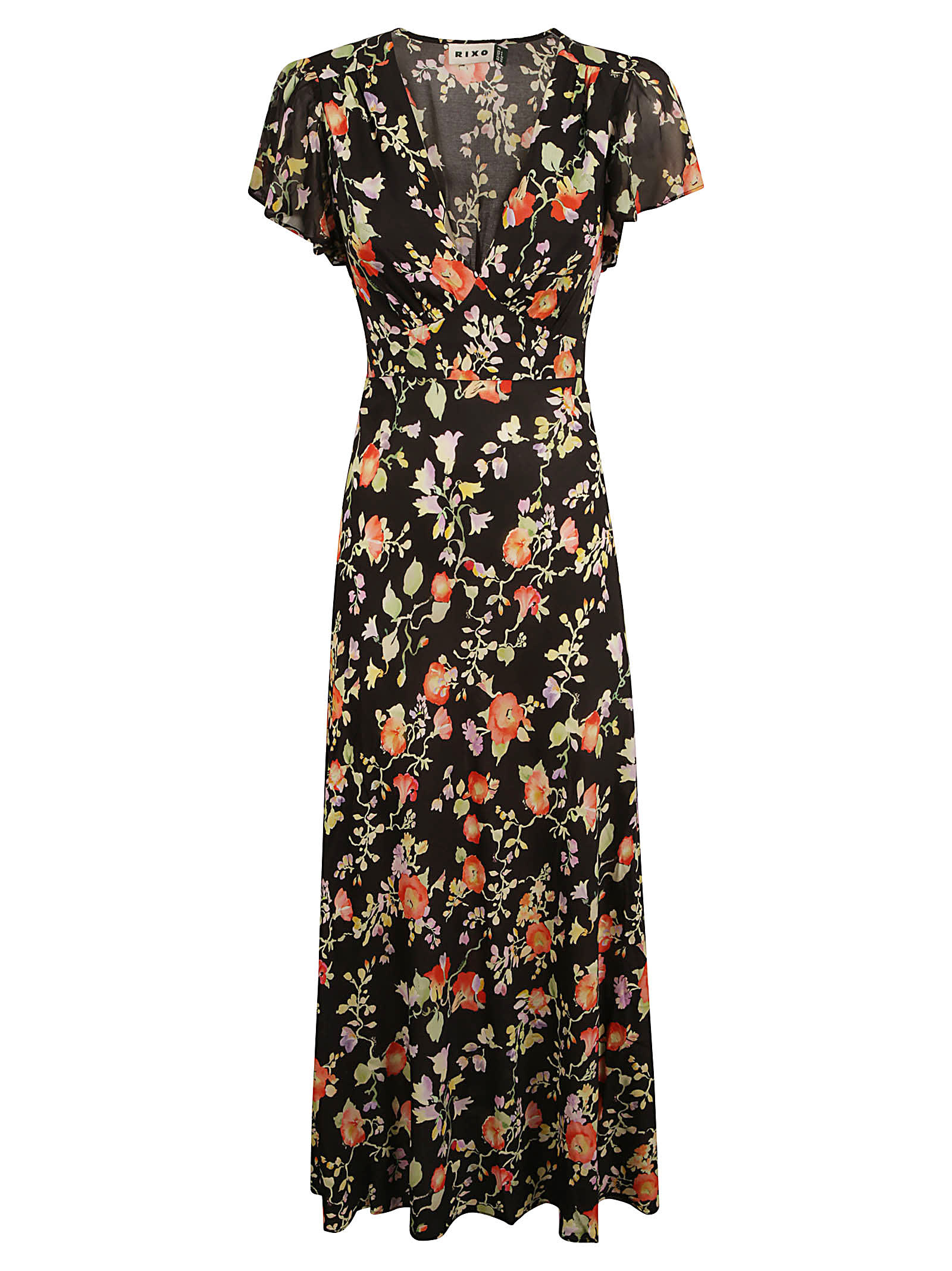 v-neck waterblossom print dress