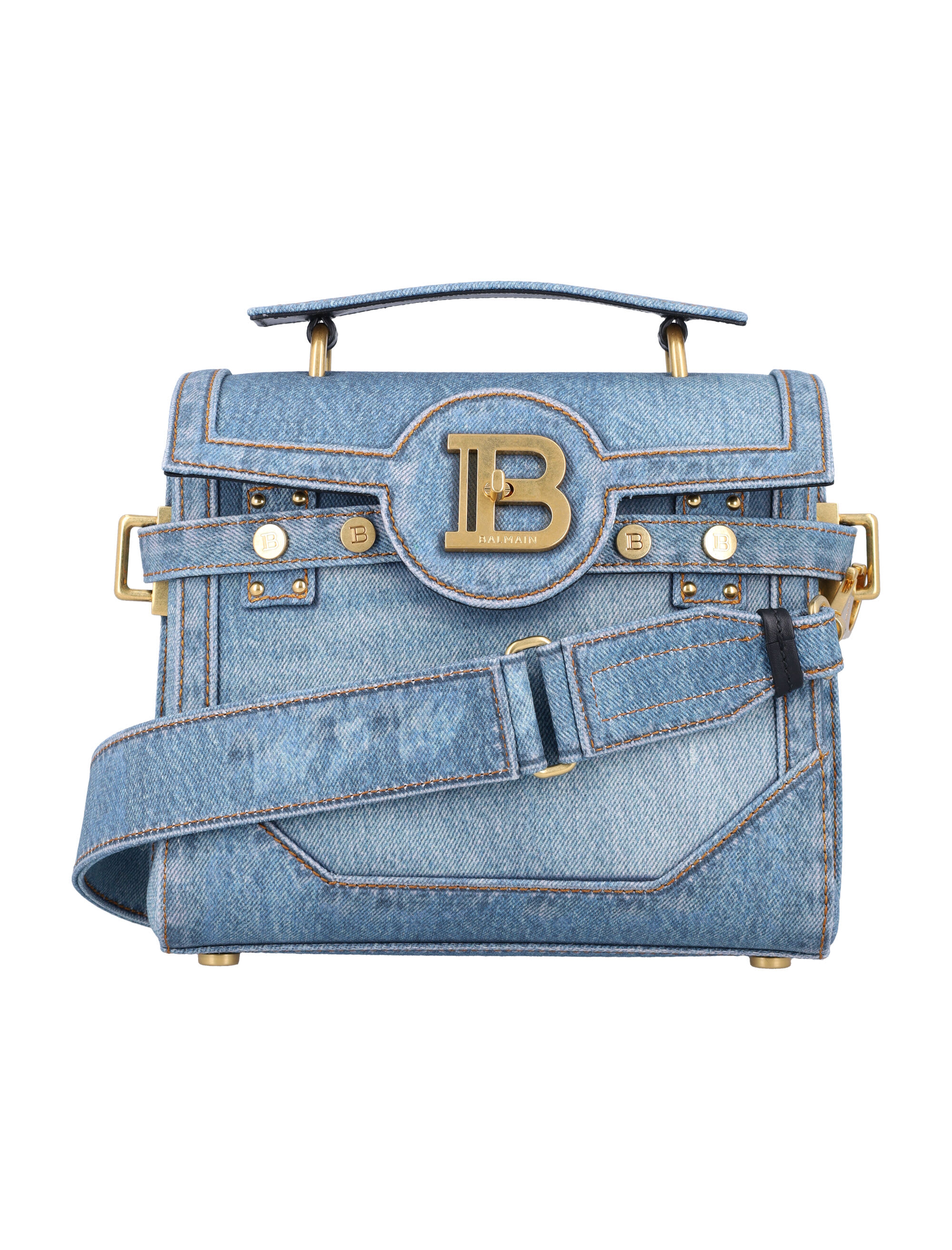 トートバッグ BALMAIN Bbuzz 23 Canvas Bag Balmain B-Buzz 23 Logo Canvas & Leather Top Handle Bag