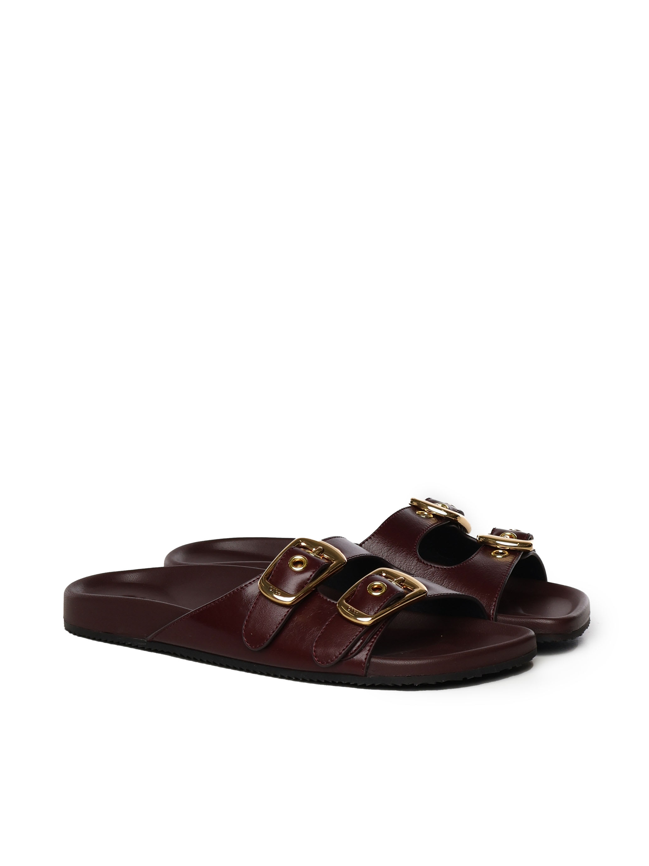 ＊Chloe＊Pollyスライド サンダル CHLOÉ Polly leather slides | NET-A-PORTER