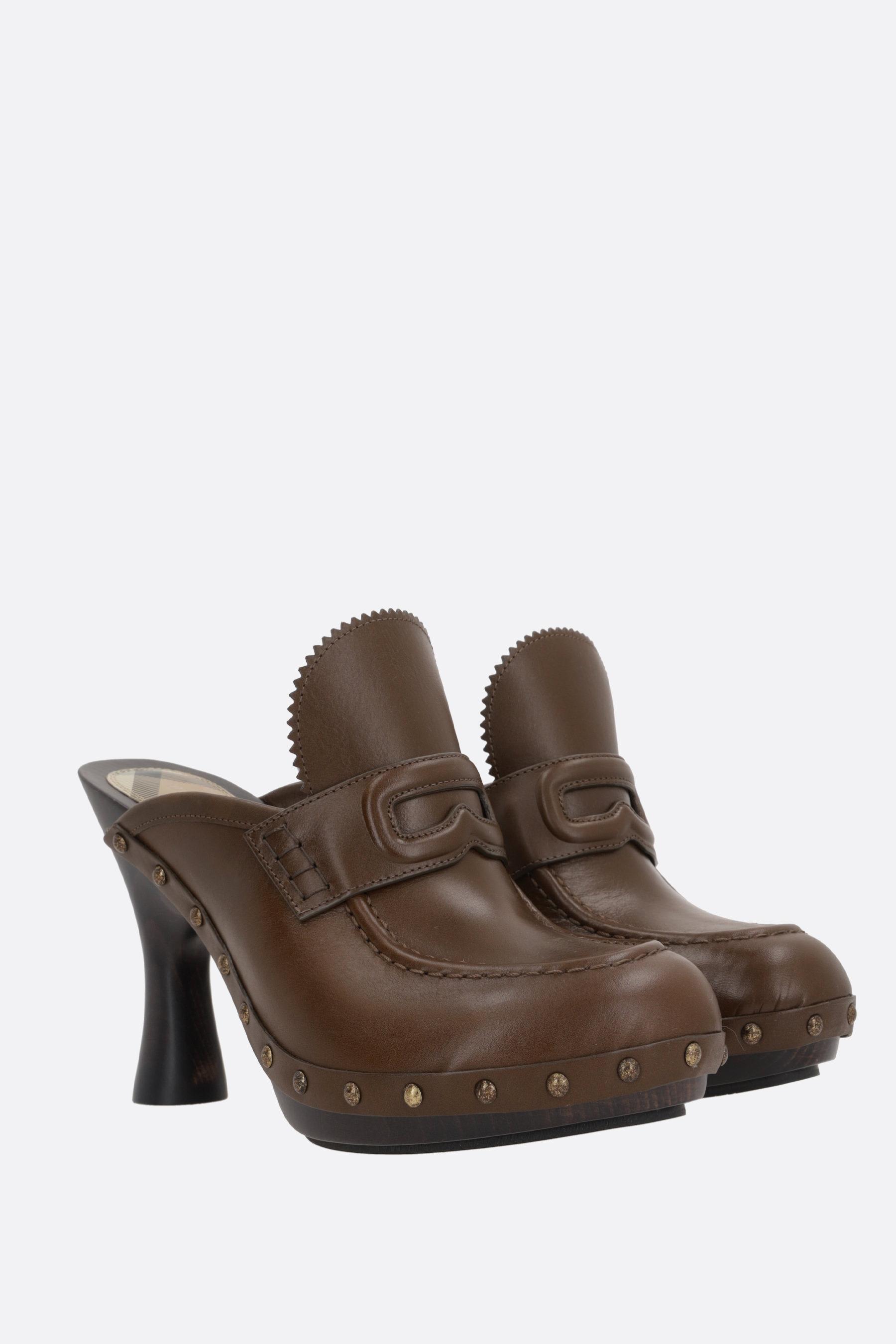 サンダル・ミュール Burberry Potter Clogs In Smooth Leather Leather Potter Clogs in Bake - Women | Burberry® Official