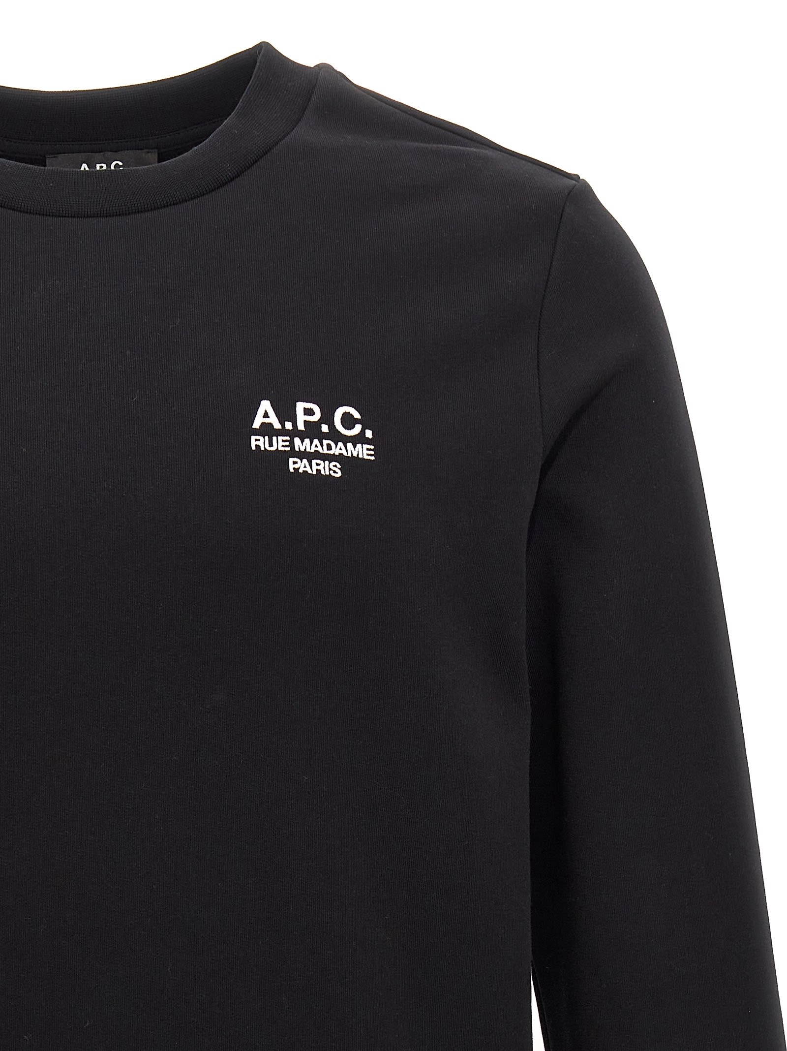 【送料&関税込】A.P.C. rue Madame Black Cotton Sweatshirt A.P.C. 'rue Madame' Black Cotton Sweatshirt | italist